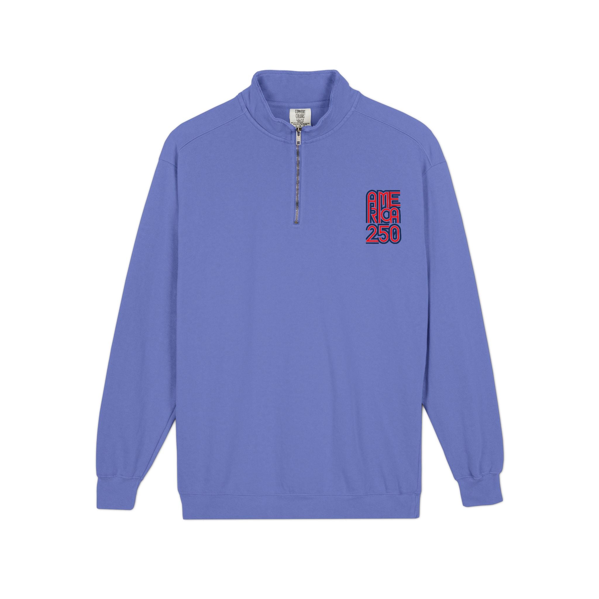 Quarter-Zip Sweatshirt — American Flag '250' Chest Logo