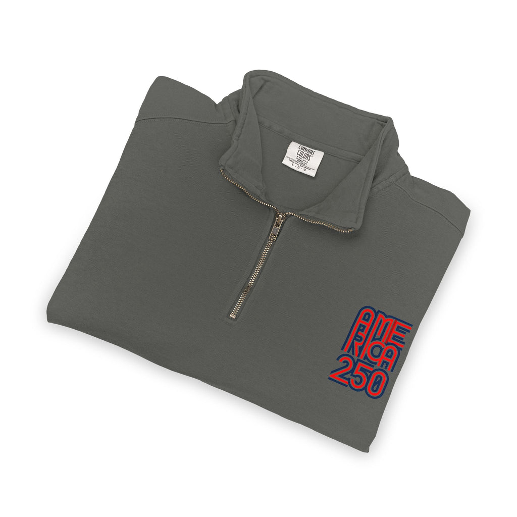 Quarter-Zip Sweatshirt — American Flag '250' Chest Logo