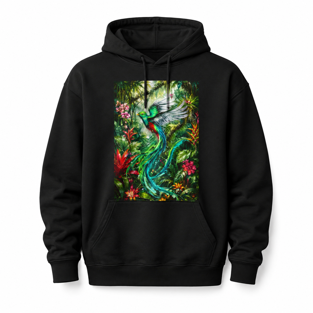 Quetzal Hoodie — Green Winged Mythical Creature Sweatshirt - Oryggy