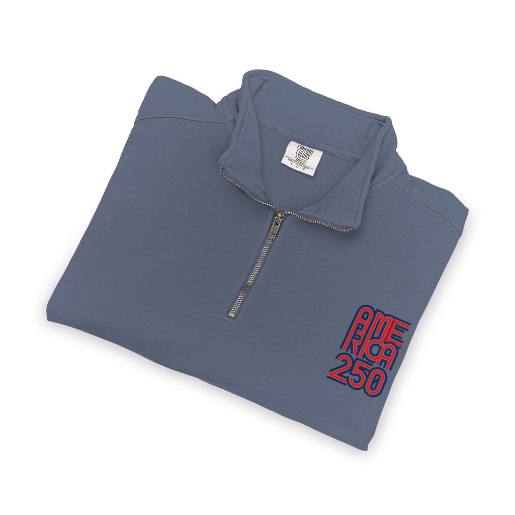 Quarter-Zip Sweatshirt — American Flag '250' Chest Logo