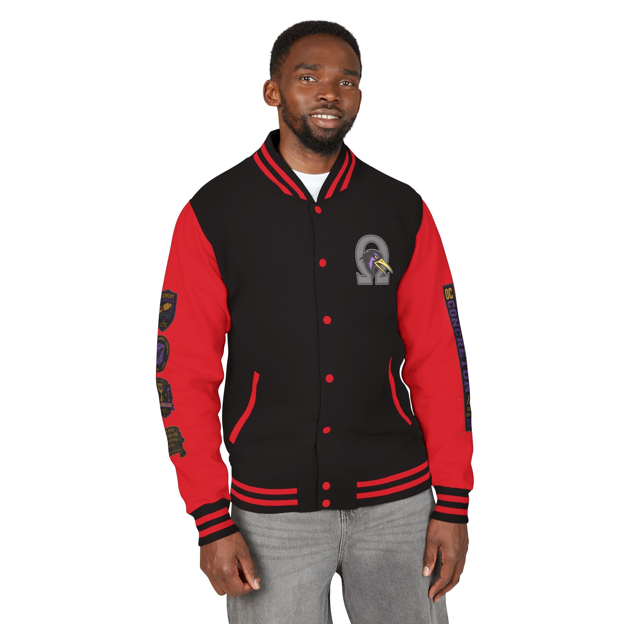 OC Concreton Varsity Jacket — Pancho Hawks "Cold Bearings" Distressed Edition