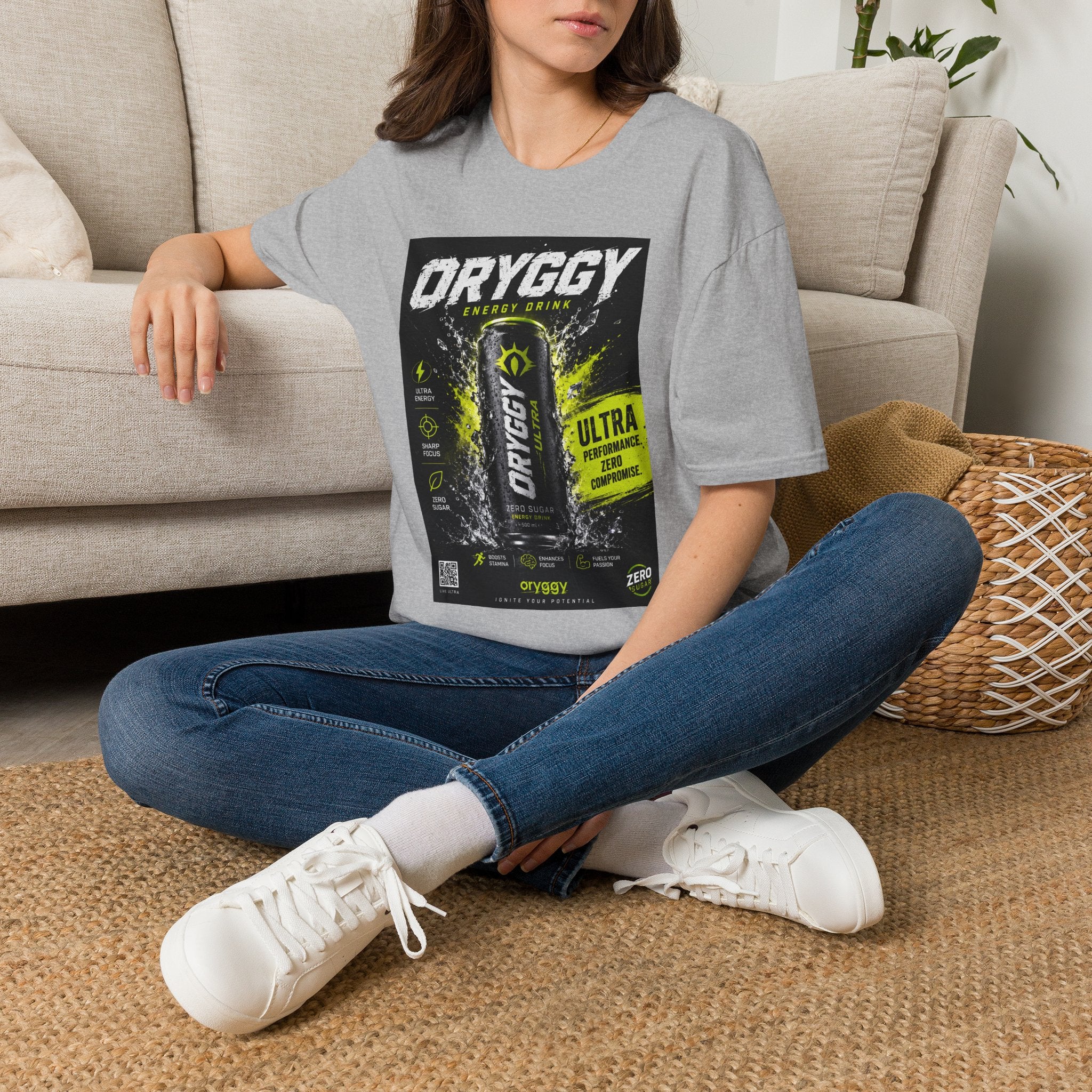 oryggy Originals Summer line Energy Drink T-Shirt — Neon Can Graphic Tee
