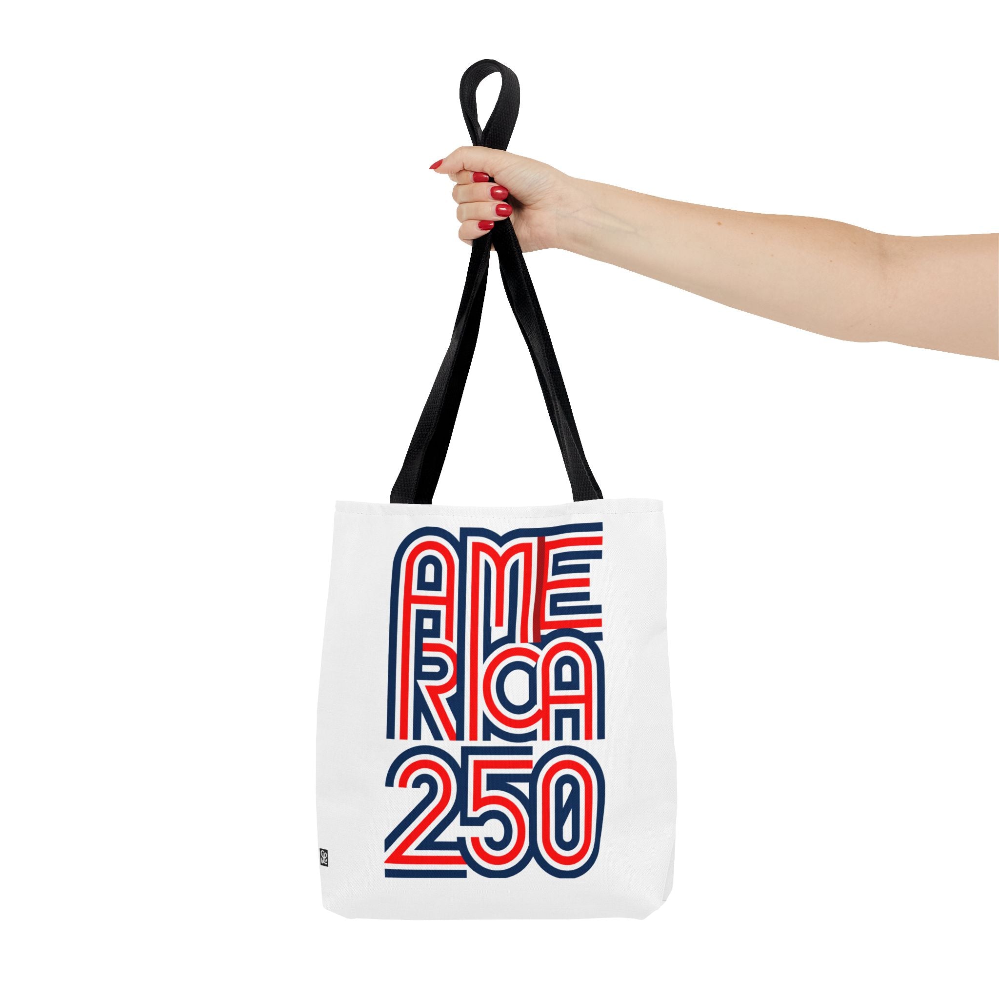 America 250 Tote Bag — Patriotic Red, White & Blue Commemorative Tote