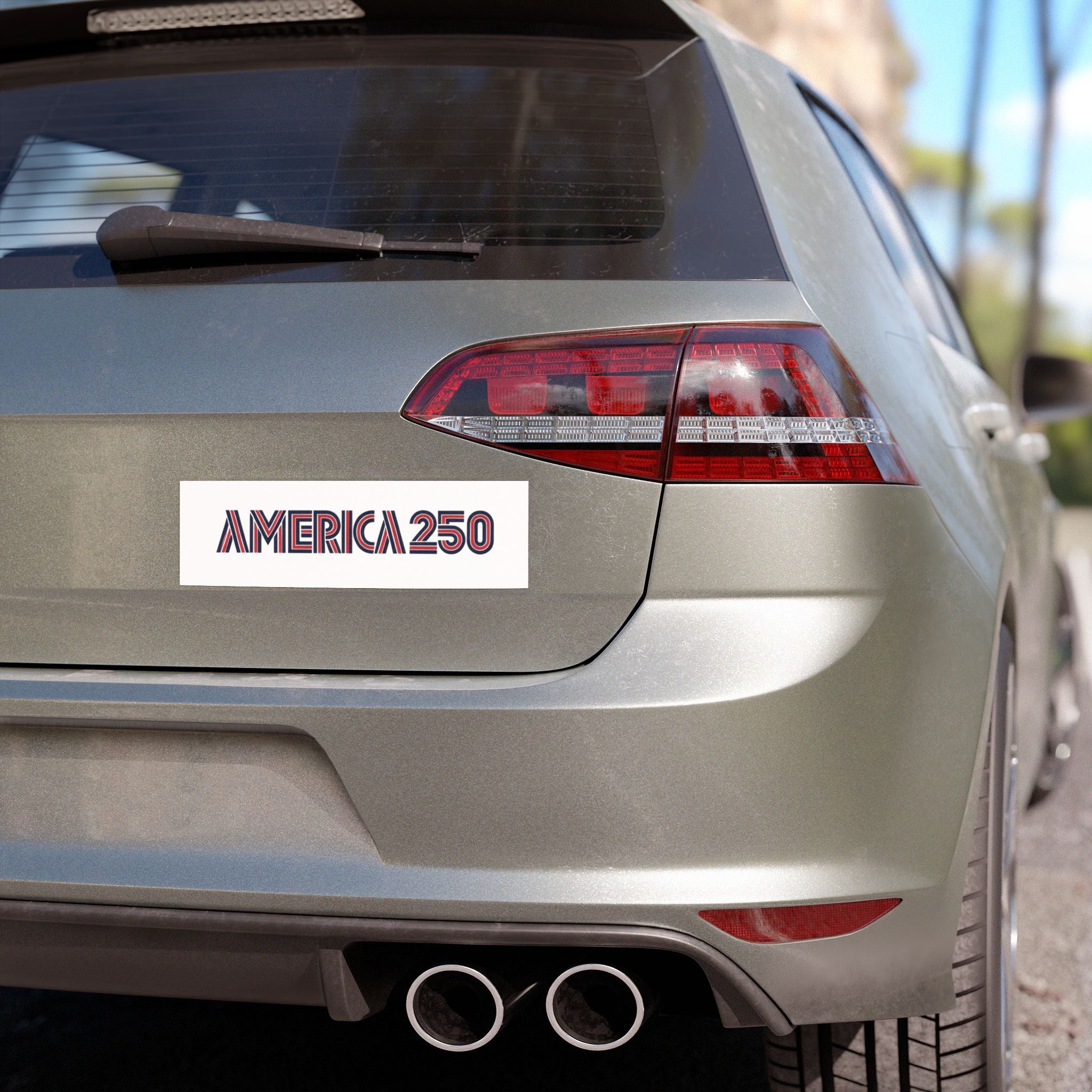 America 250 car magnet | Patriotic striped retro design