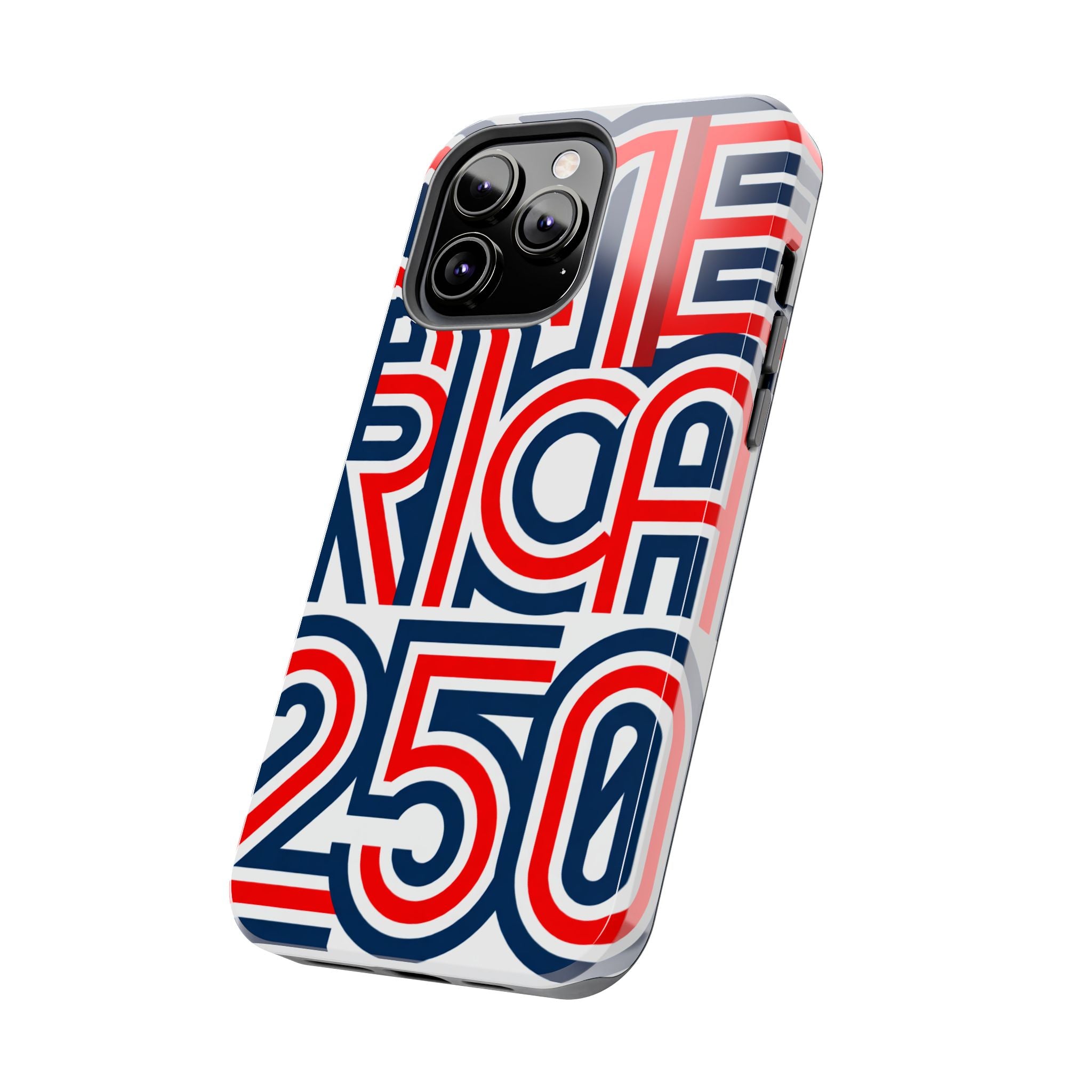 Patriotic 'America 250' Tough Phone Case – Red, White & Blue Retro Typography