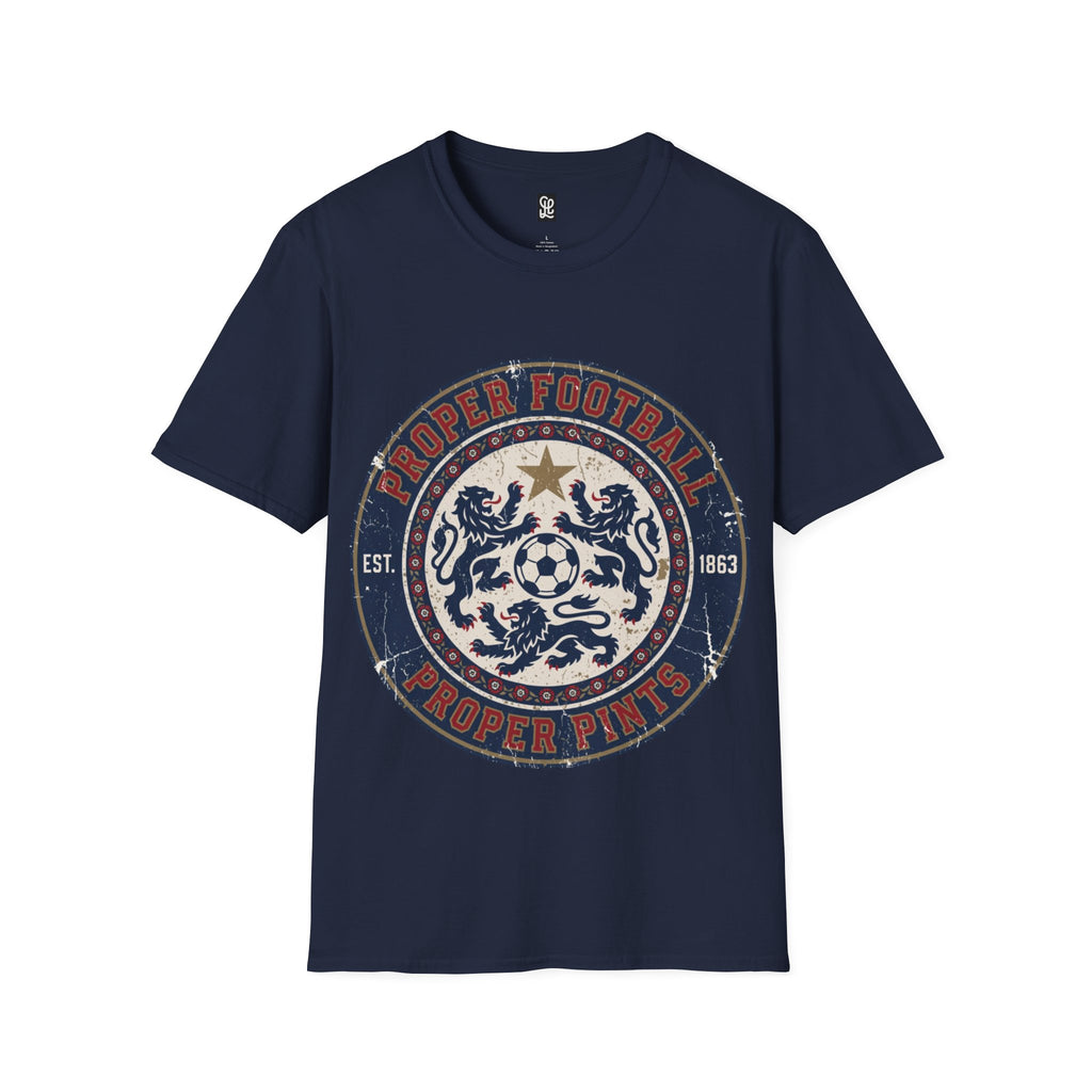FIFA World Cup 2026 Proper Football Soccer Graphic Tee — oryggy Vintage Crest Shirt navy variant
