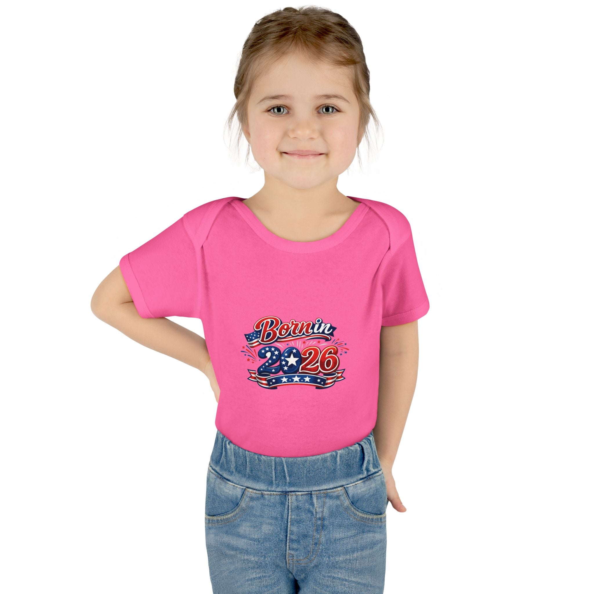 America 250 Born in 2026 Baby Bodysuit — Patriotic USA Infant Onesie