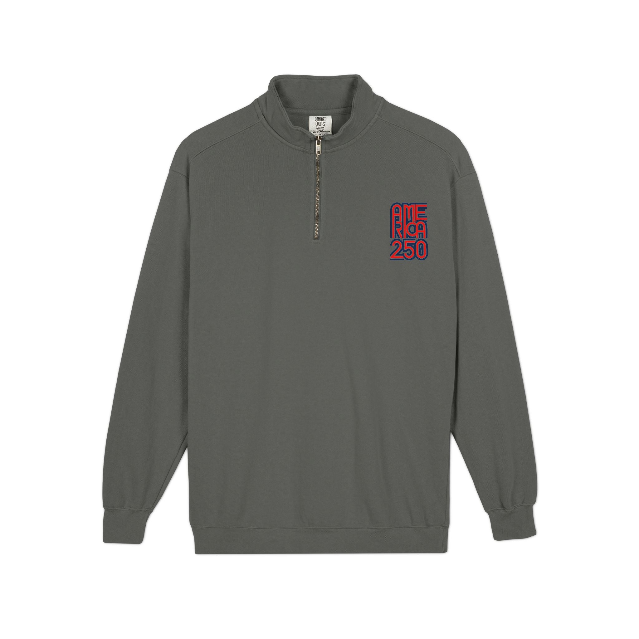 Quarter-Zip Sweatshirt — American Flag '250' Chest Logo