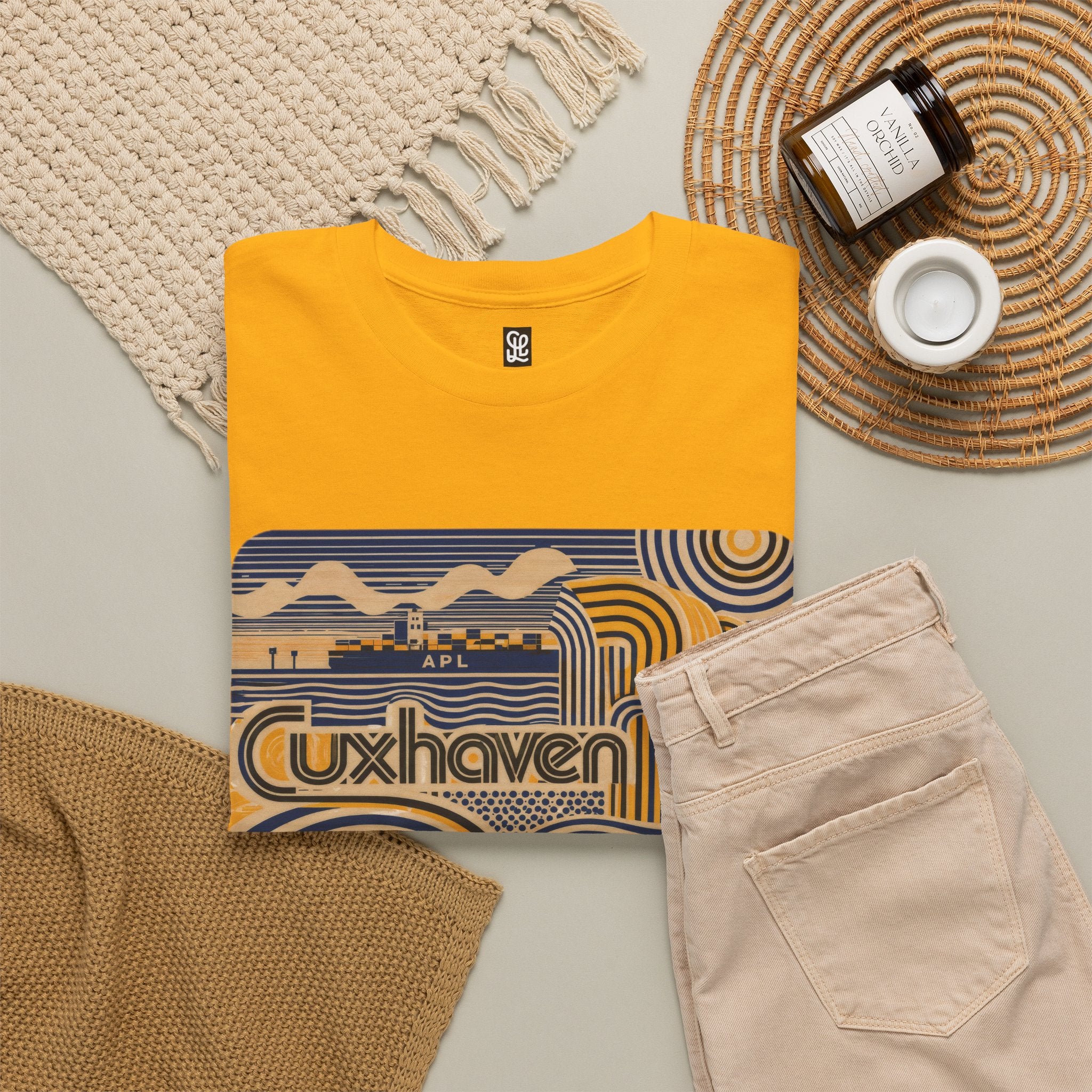 oryggy Originals Summer line Cuxhaven Retro Wave T‑Shirt — Vintage Coastal Graphic Tee