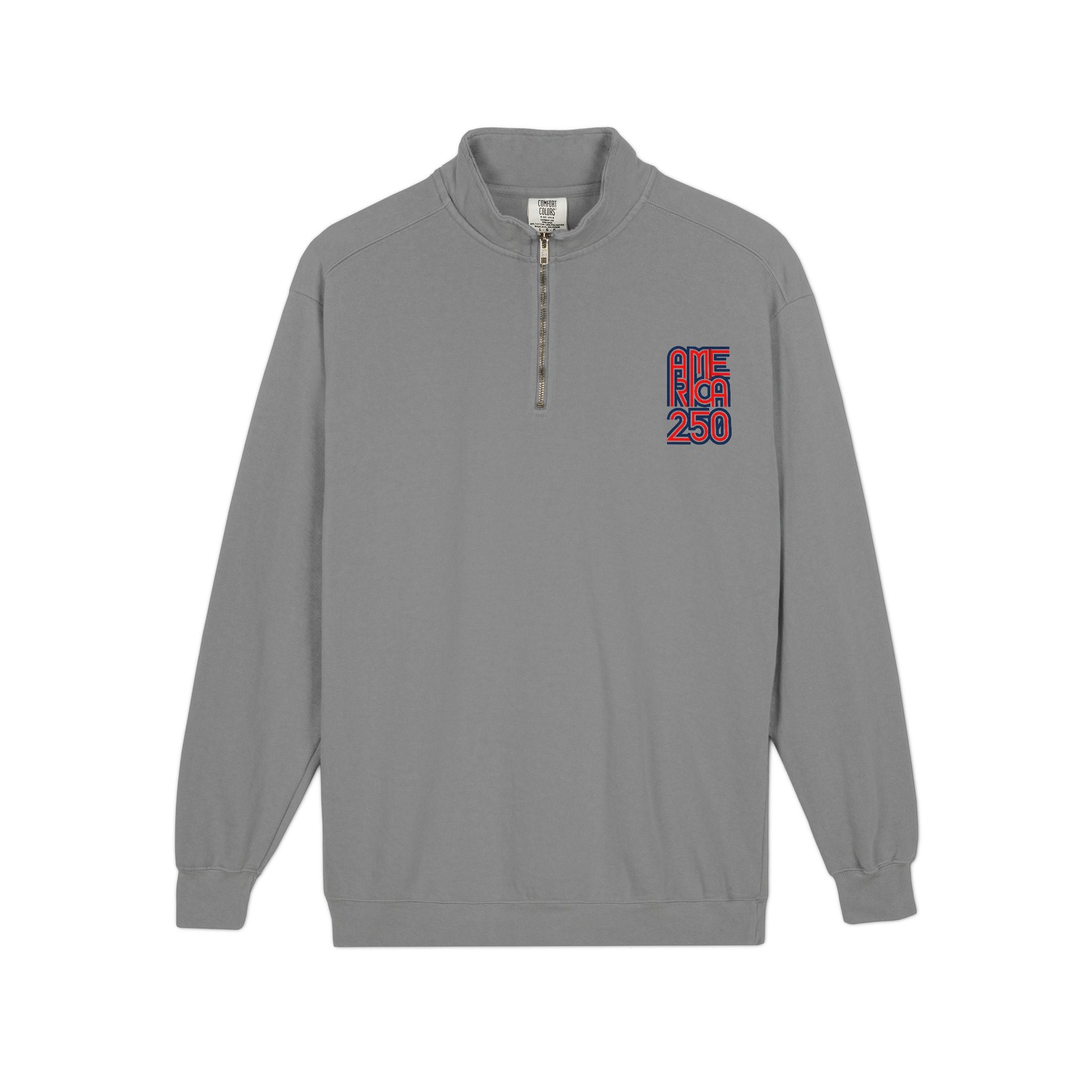 Quarter-Zip Sweatshirt — American Flag '250' Chest Logo