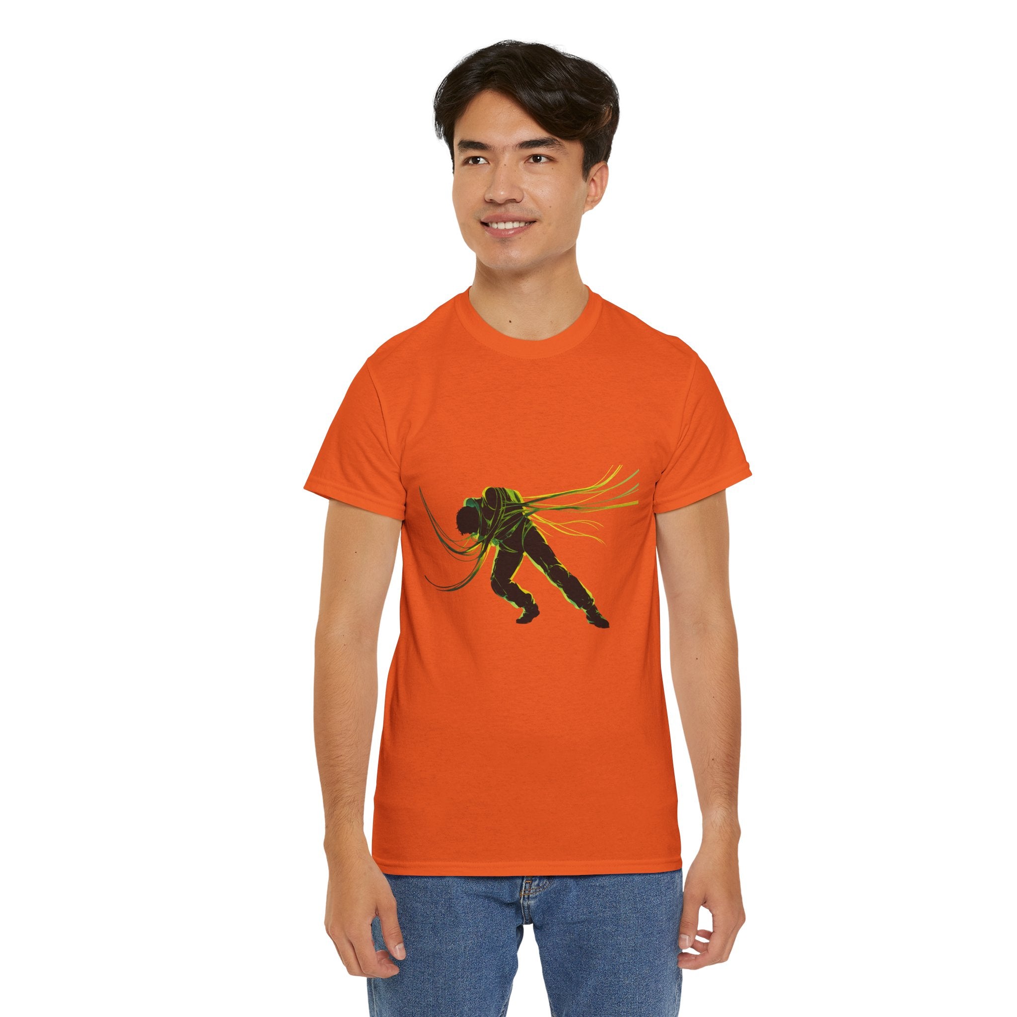 oryggy Originals Summer line Tied Silhouette Tee — Neon Sci‑Fi Astronaut Graphic T-Shirt