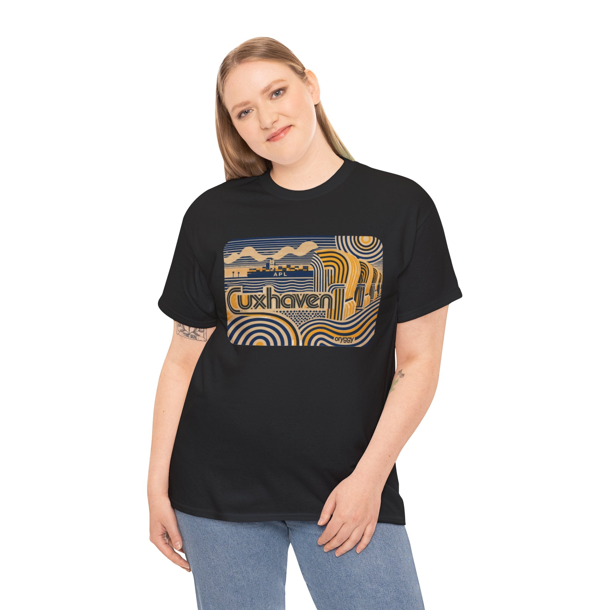 oryggy Originals Summer line Cuxhaven Retro Wave T‑Shirt — Vintage Coastal Graphic Tee