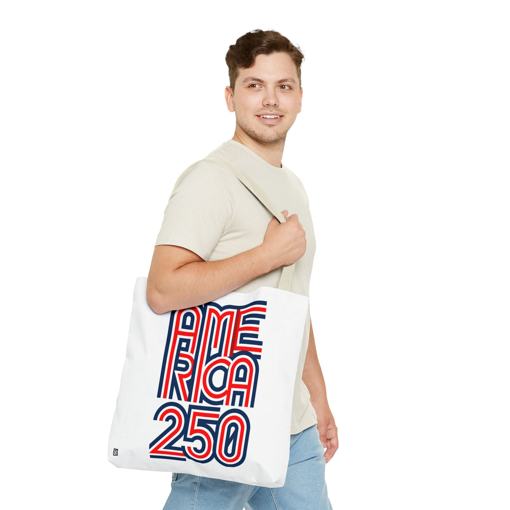 America 250 Tote Bag — Patriotic Red, White & Blue Commemorative Tote