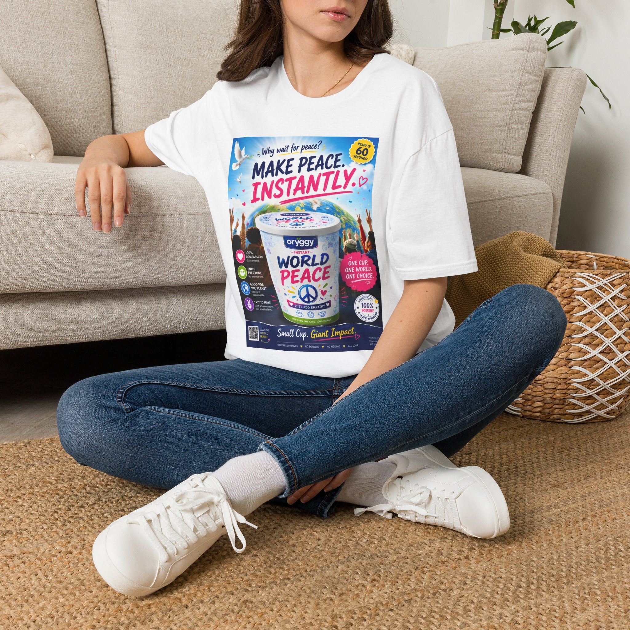 oryggy Originals Summer line "Make Peace Instantly" World Peace Graphic Tee