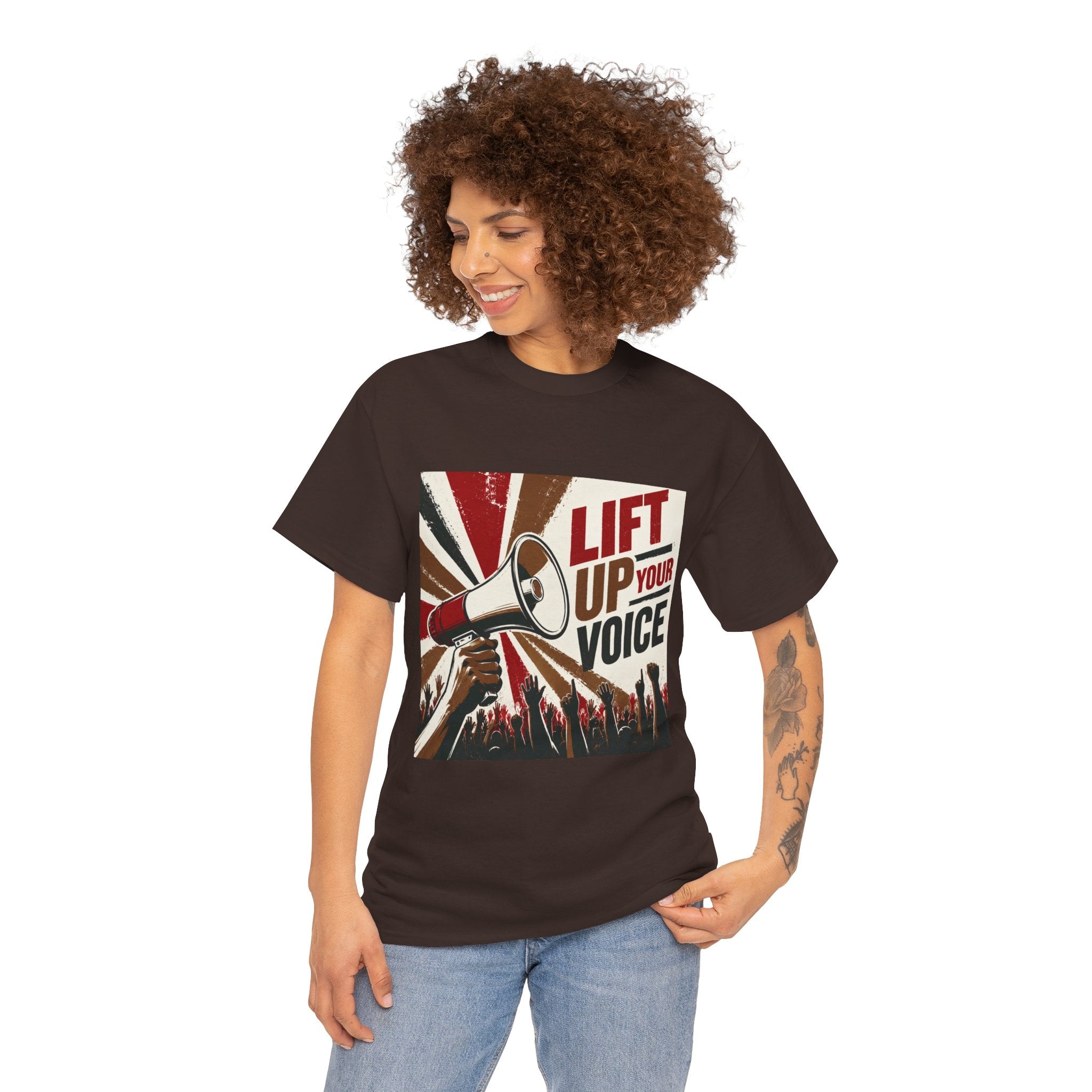 oryggy Originals Summer line Lift Up Your Voice Tee — Protest Megaphone Graphic T-Shirt