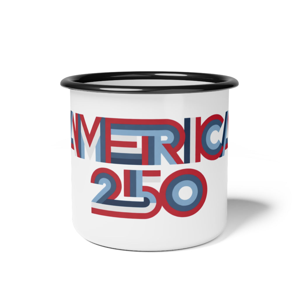 America 250 enamel mug | patriotic 3D retro typography