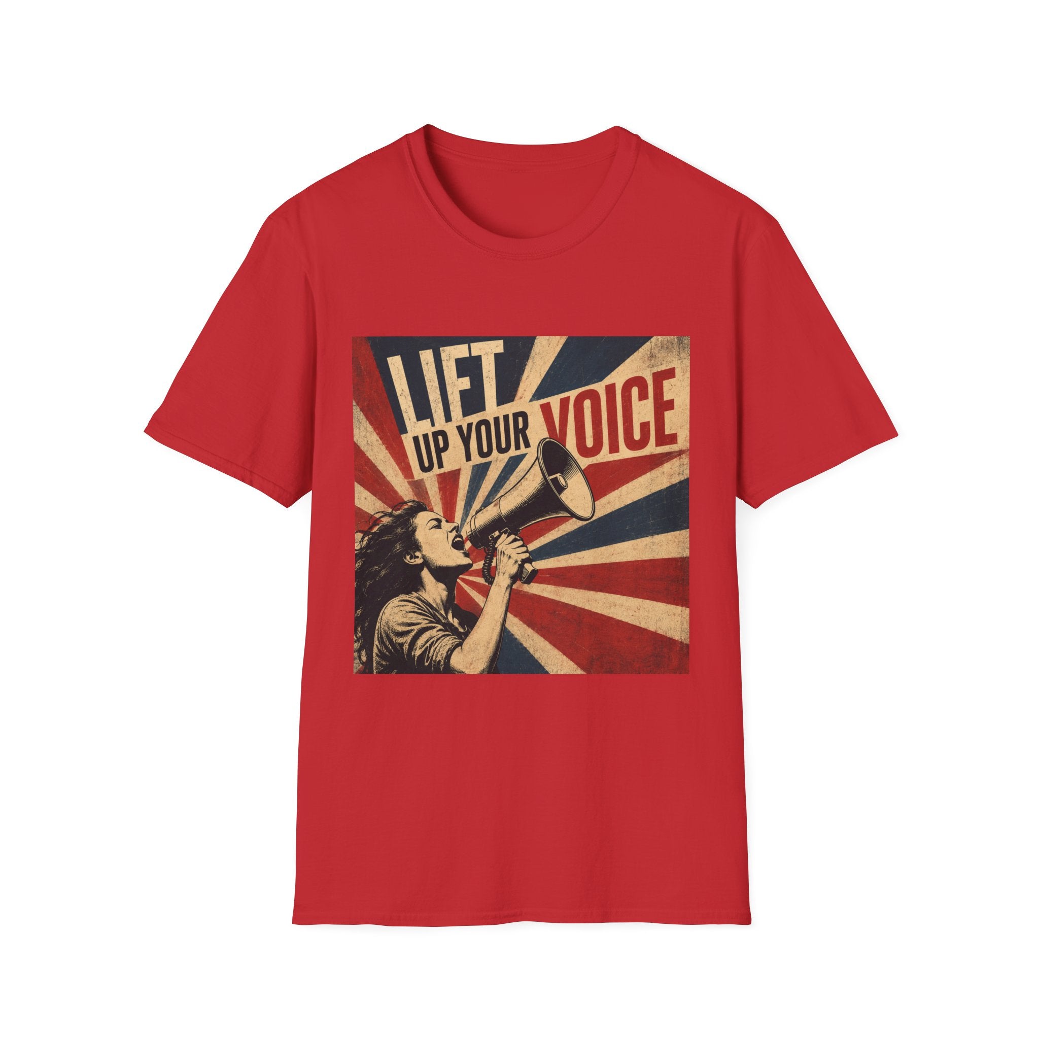 oryggy Originals Summer line Lift Up Your Voice T-Shirt — Retro Megaphone Protest Tee