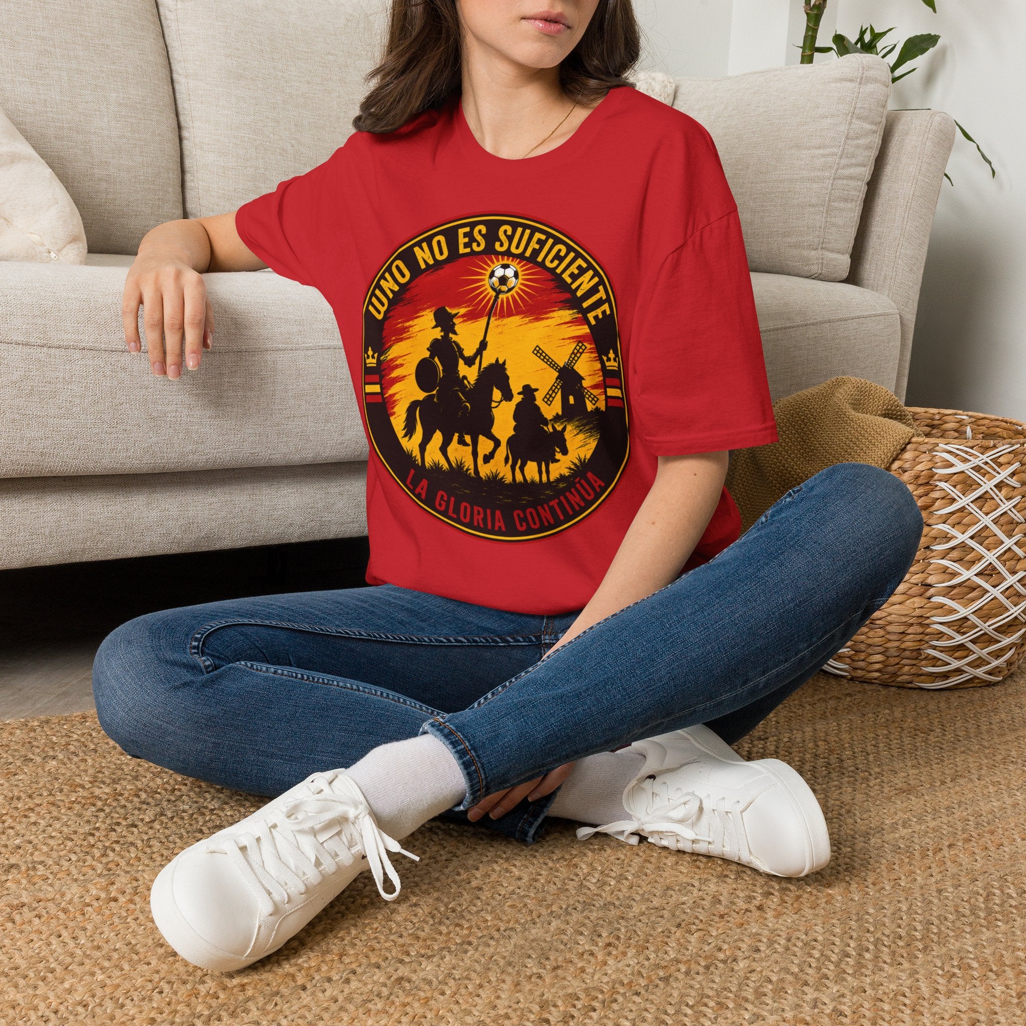 fifa-world-cup-2026-spain-t-shirt-uno-no-es-suficiente-don-quixote-sunset-graphic - Retro Football Apparel oryggy