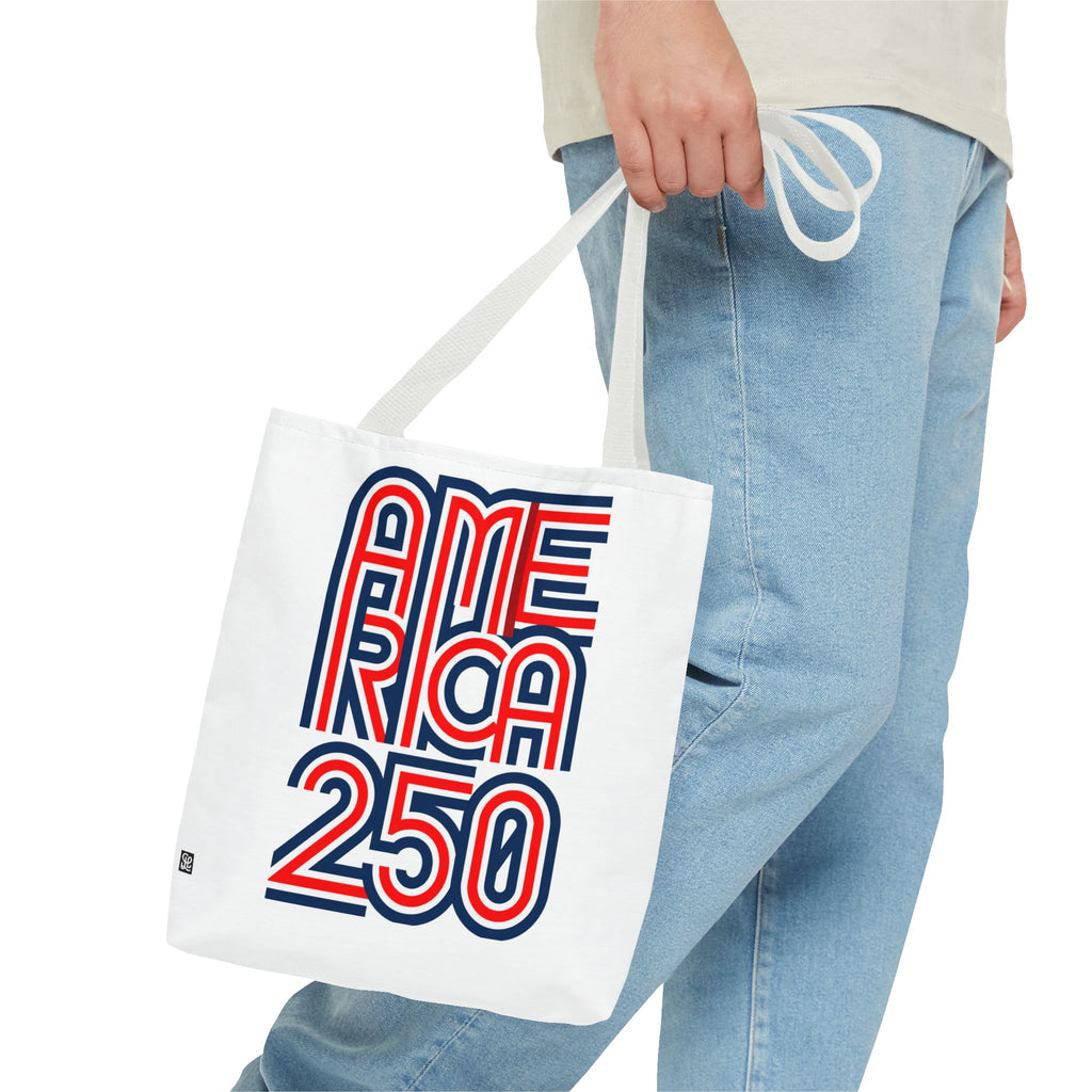 America 250 Tote Bag — Patriotic Red, White & Blue Commemorative Tote