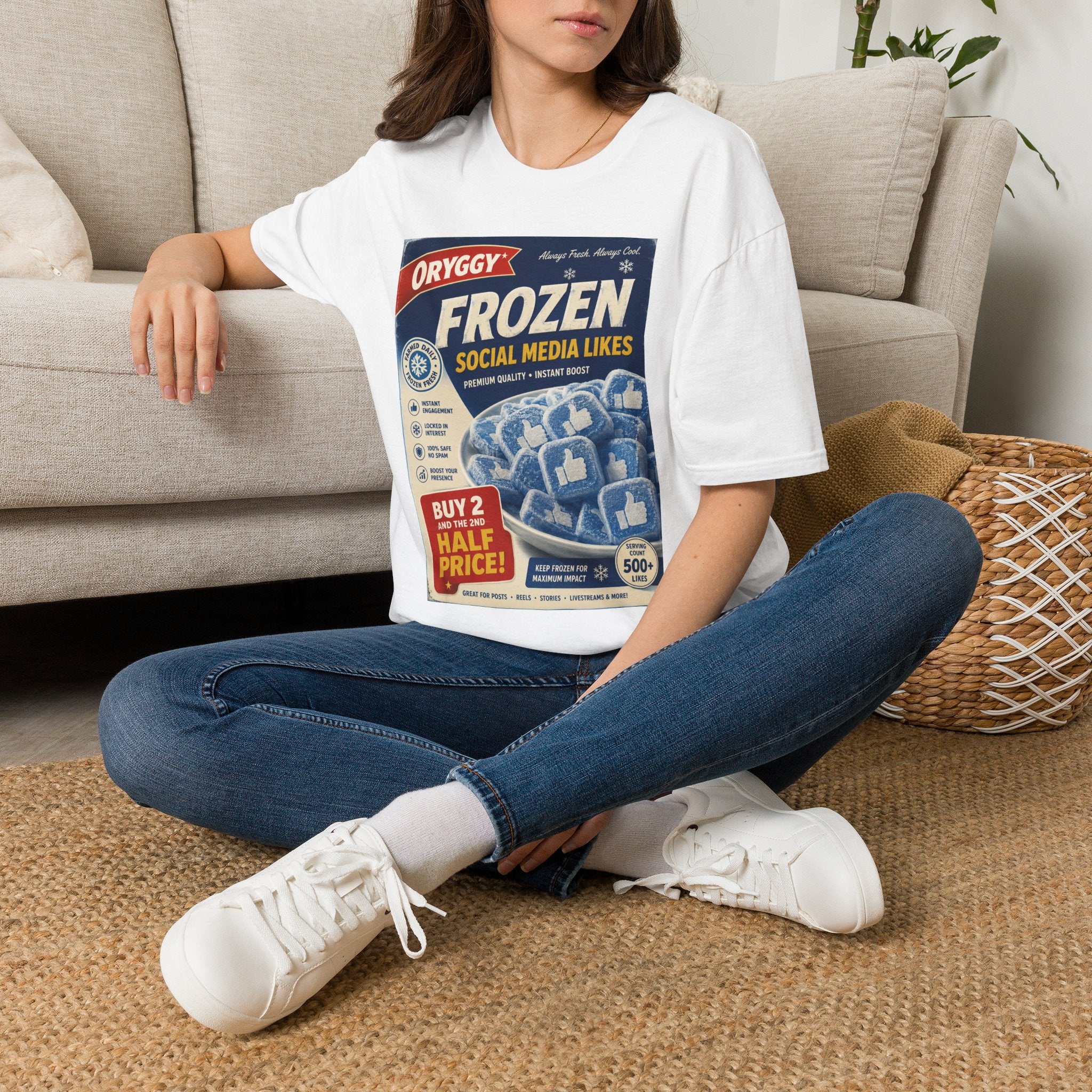 oryggy Originals Summer line 'Frozen Social Media Likes' Retro Graphic Tee