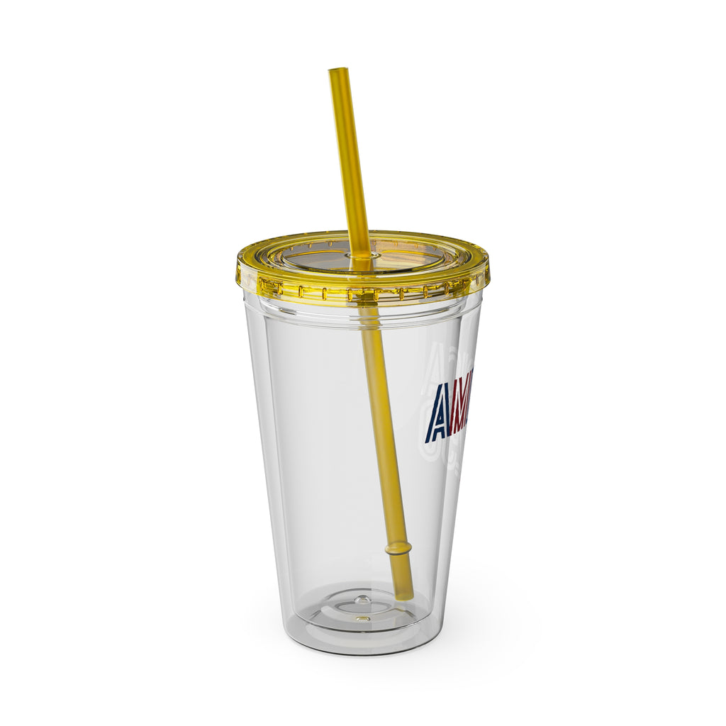 America 250 Tumbler | 16oz Clear Straw Cup