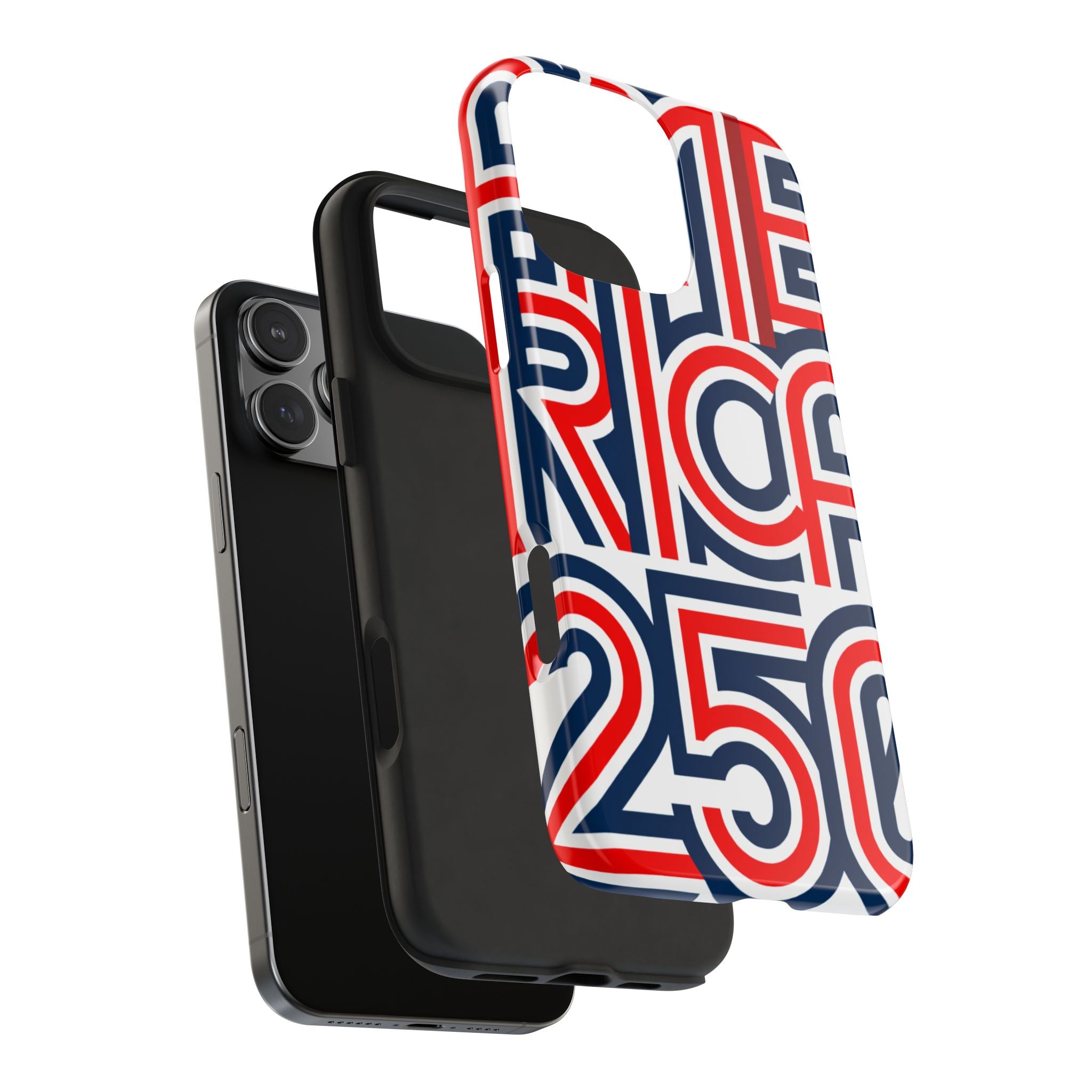 Patriotic 'America 250' Tough Phone Case – Red, White & Blue Retro Typography