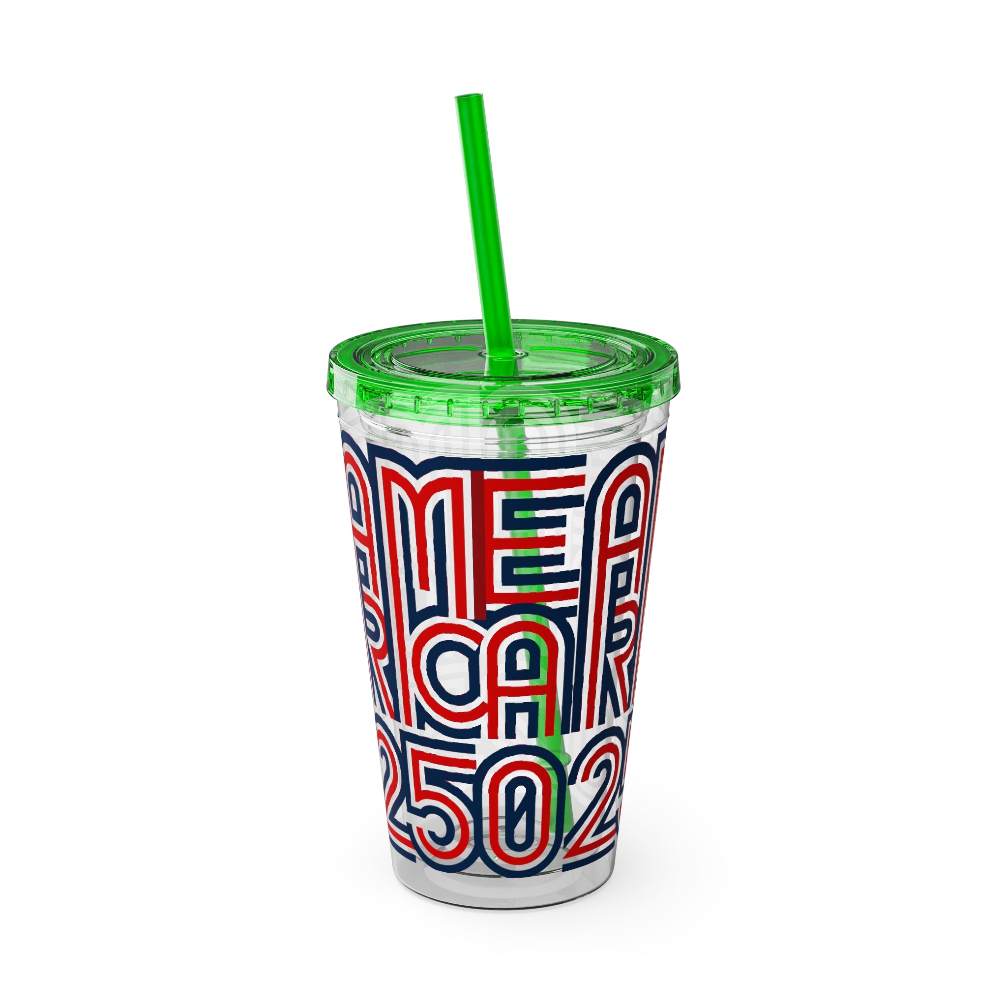 America 250 Tumbler | Patriotic Red White Blue Straw Cup