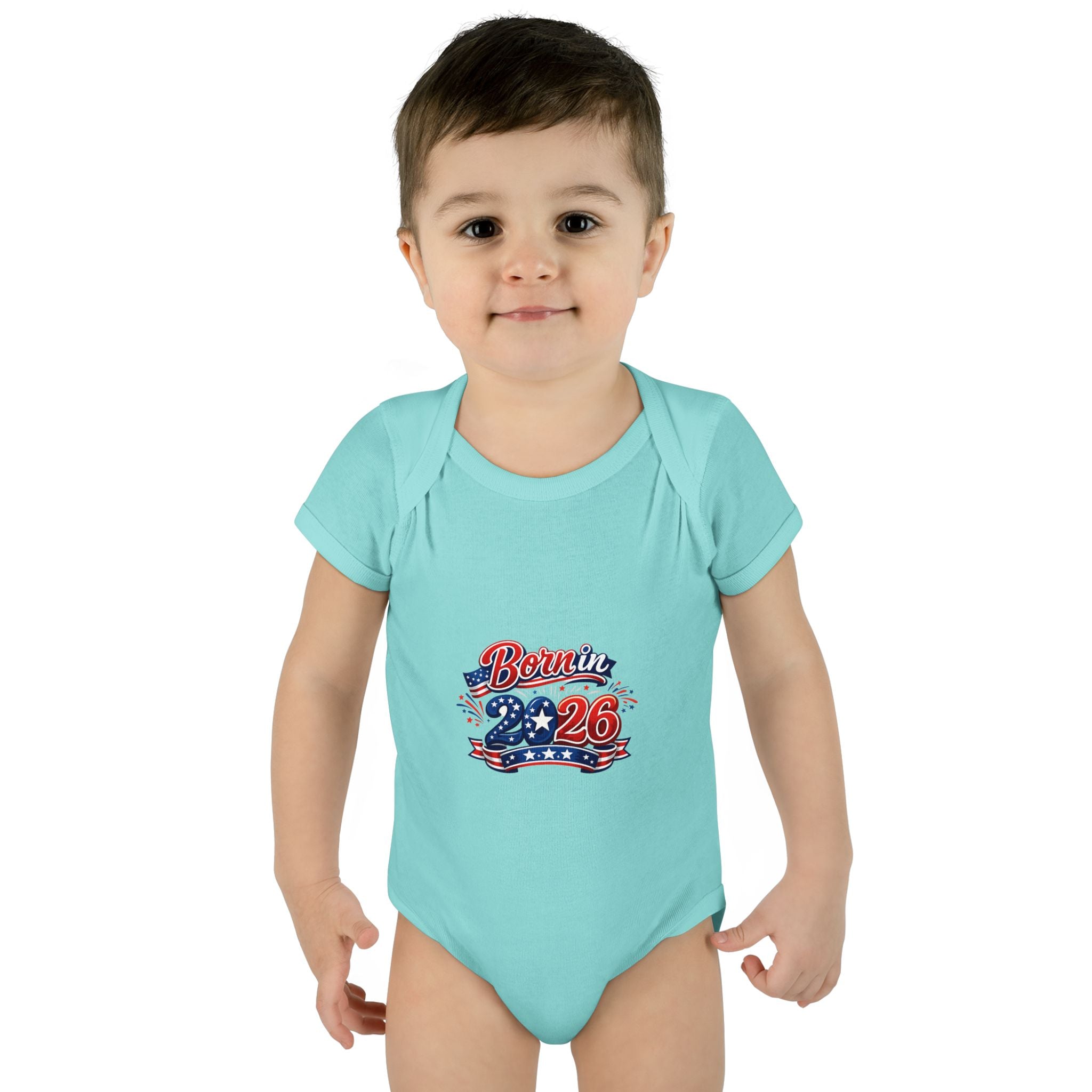 America 250 Personalized Baby Bodysuit - 'Bernin 2026' Patriotic Infant One-Piece (Custom Back Text)