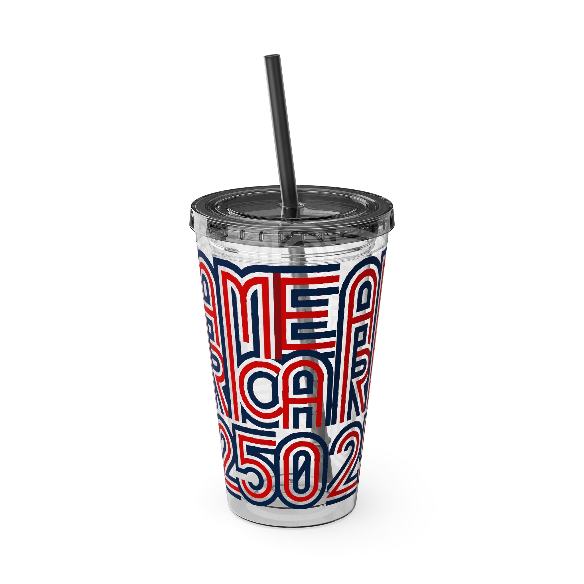 America 250 Tumbler | Patriotic Red White Blue Straw Cup