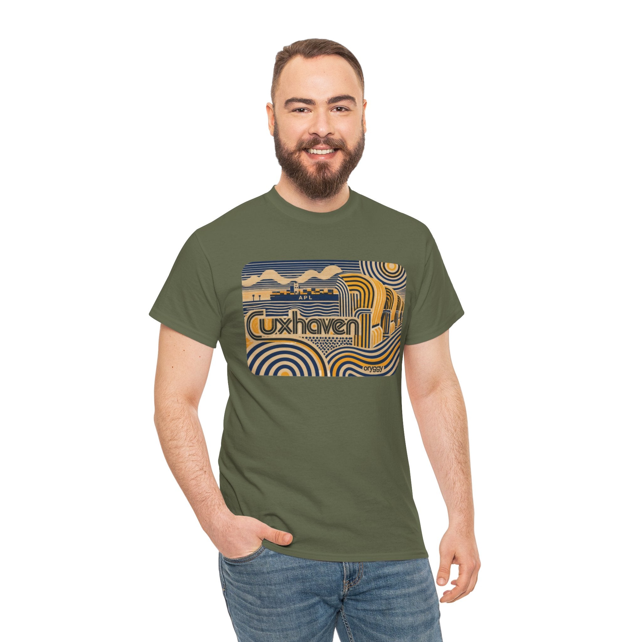 oryggy Originals Summer line Cuxhaven Retro Wave T‑Shirt — Vintage Coastal Graphic Tee