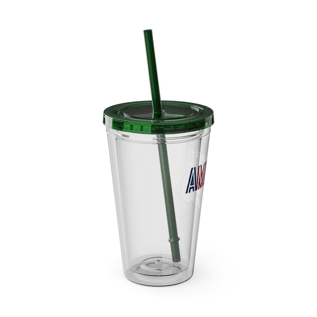 America 250 Tumbler | 16oz Clear Straw Cup