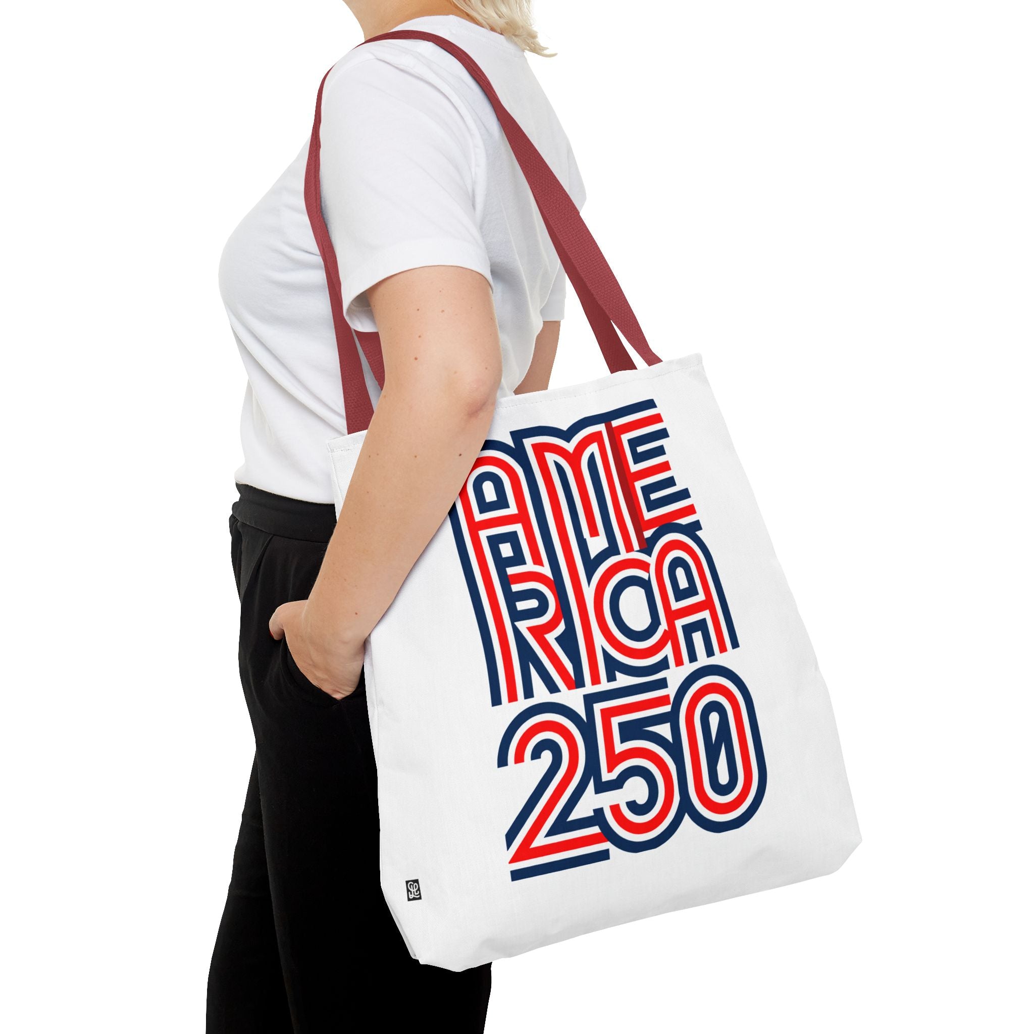 America 250 Tote Bag — Patriotic Red, White & Blue Commemorative Tote