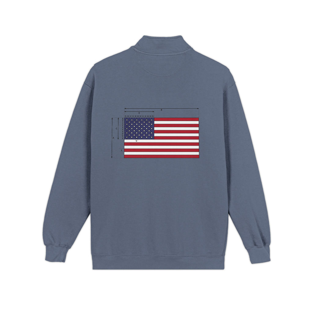 Quarter-Zip Sweatshirt — American Flag '250' Chest Logo