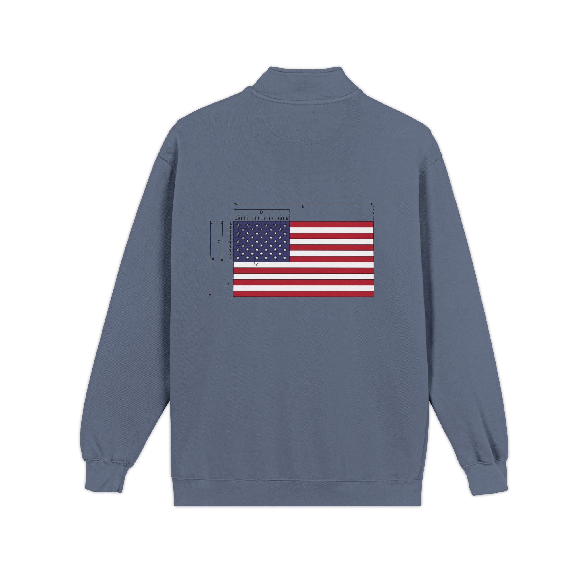 Quarter-Zip Sweatshirt — American Flag '250' Chest Logo