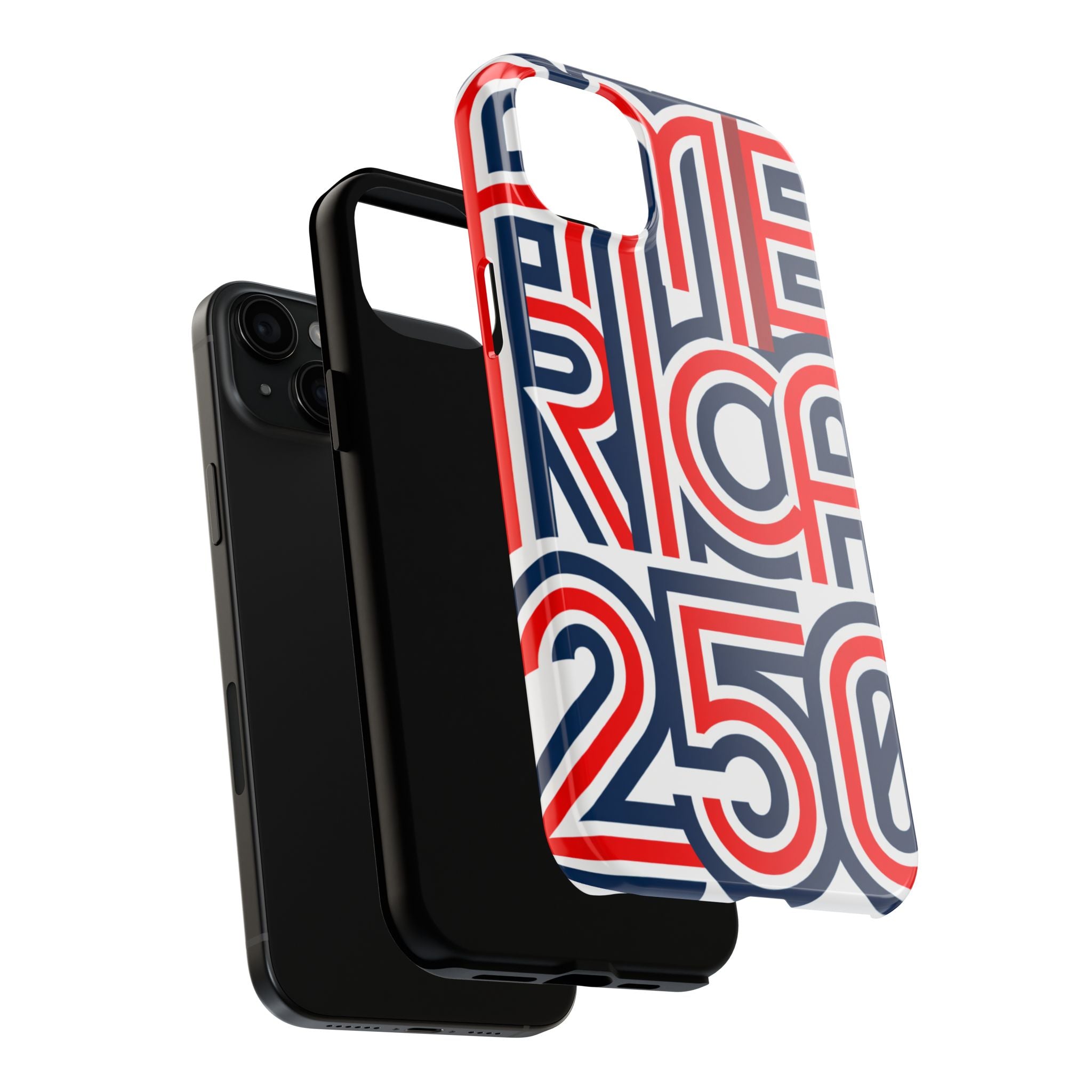 Patriotic 'America 250' Tough Phone Case – Red, White & Blue Retro Typography