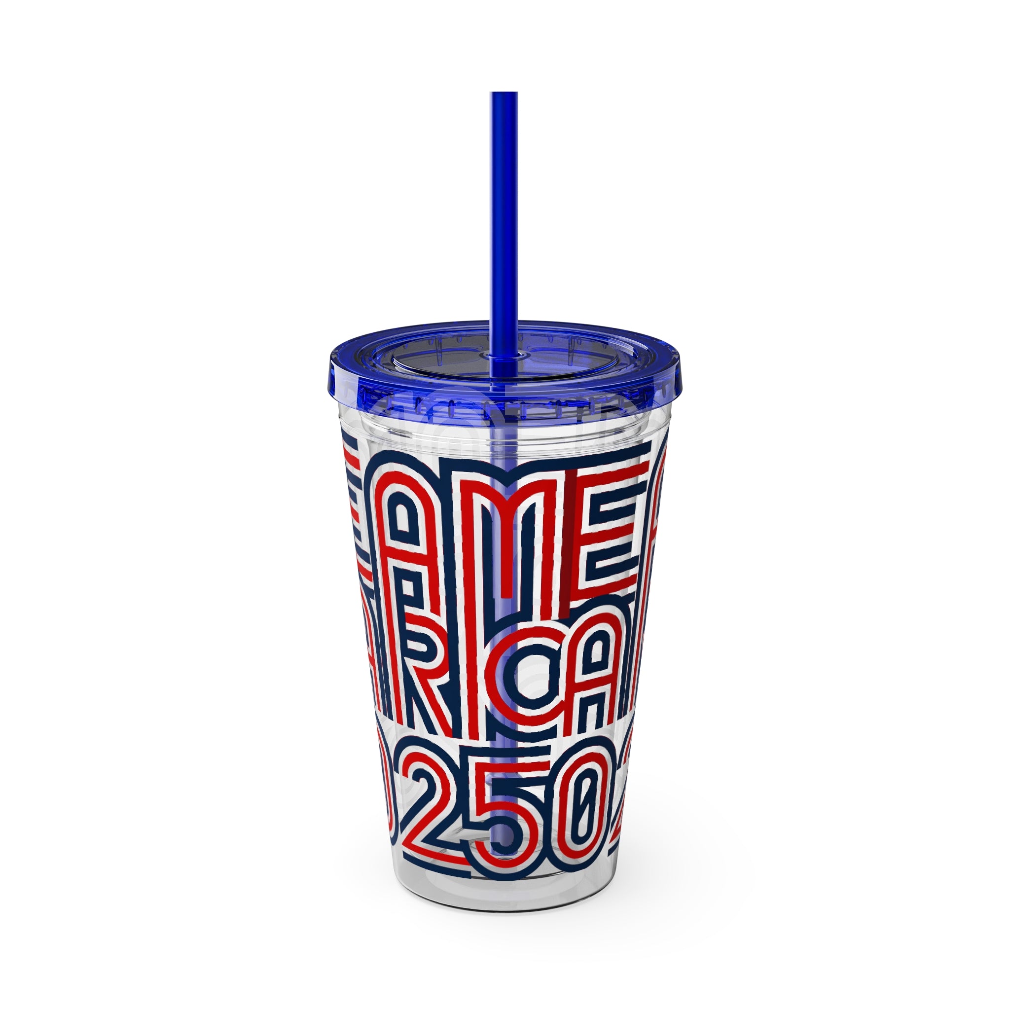 America 250 Tumbler | Patriotic Red White Blue Straw Cup