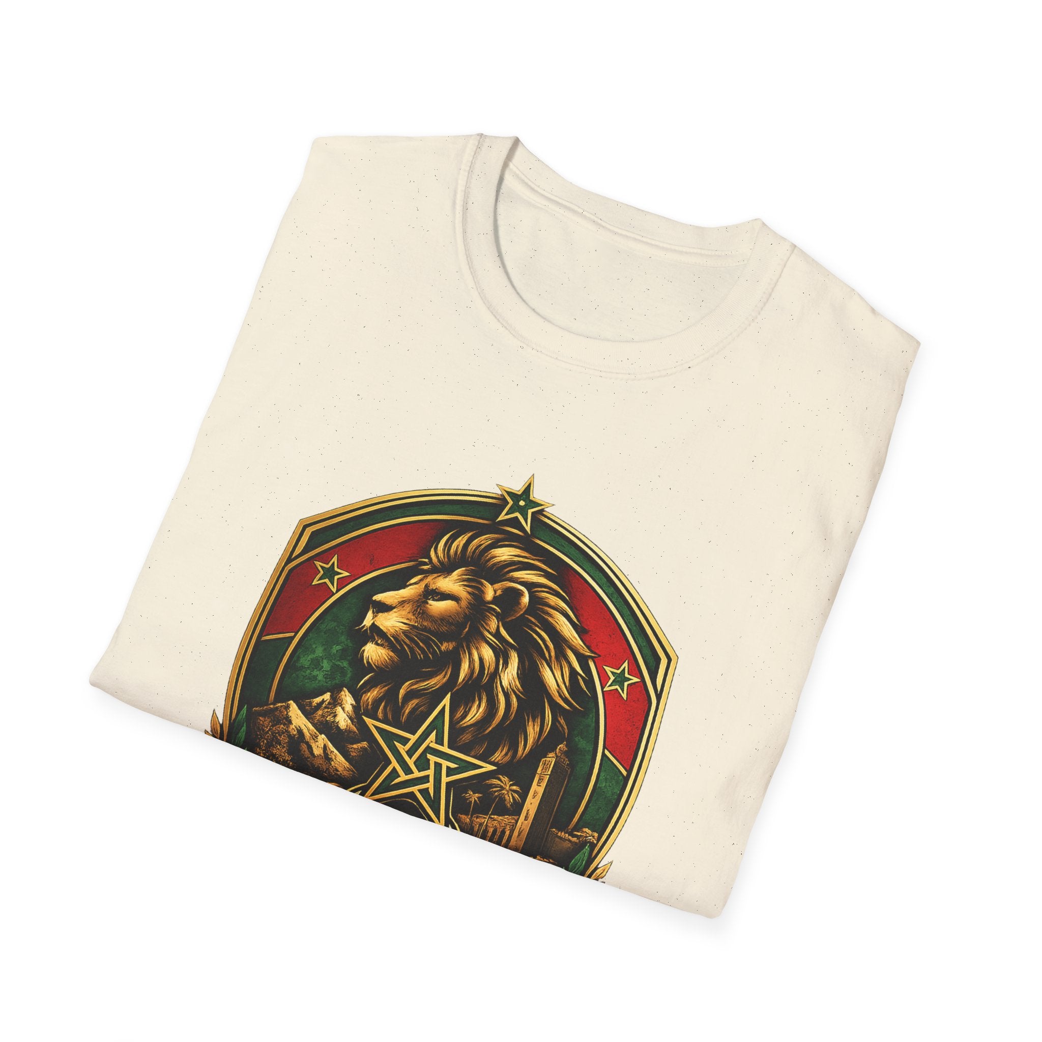 FIFA World Cup 2026 Morocco Lion Emblem T-Shirt — Arabic Script Retro Crest Tee - Oryggy