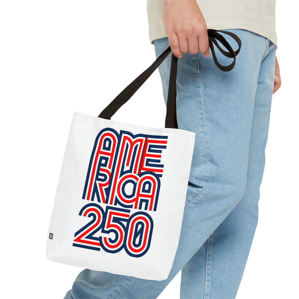America 250 Tote Bag — Patriotic Red, White & Blue Commemorative Tote