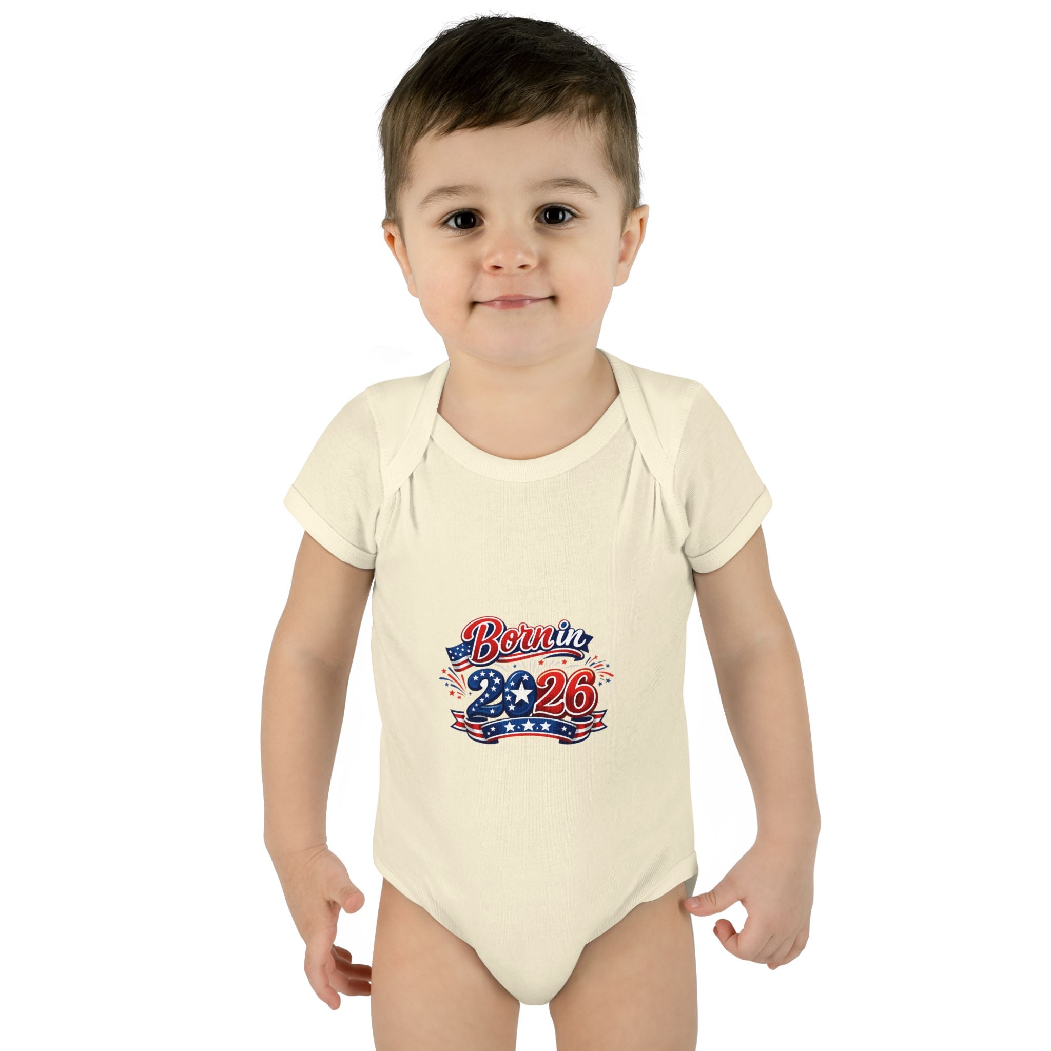 America 250 Personalized Baby Bodysuit - 'Bernin 2026' Patriotic Infant One-Piece (Custom Back Text)