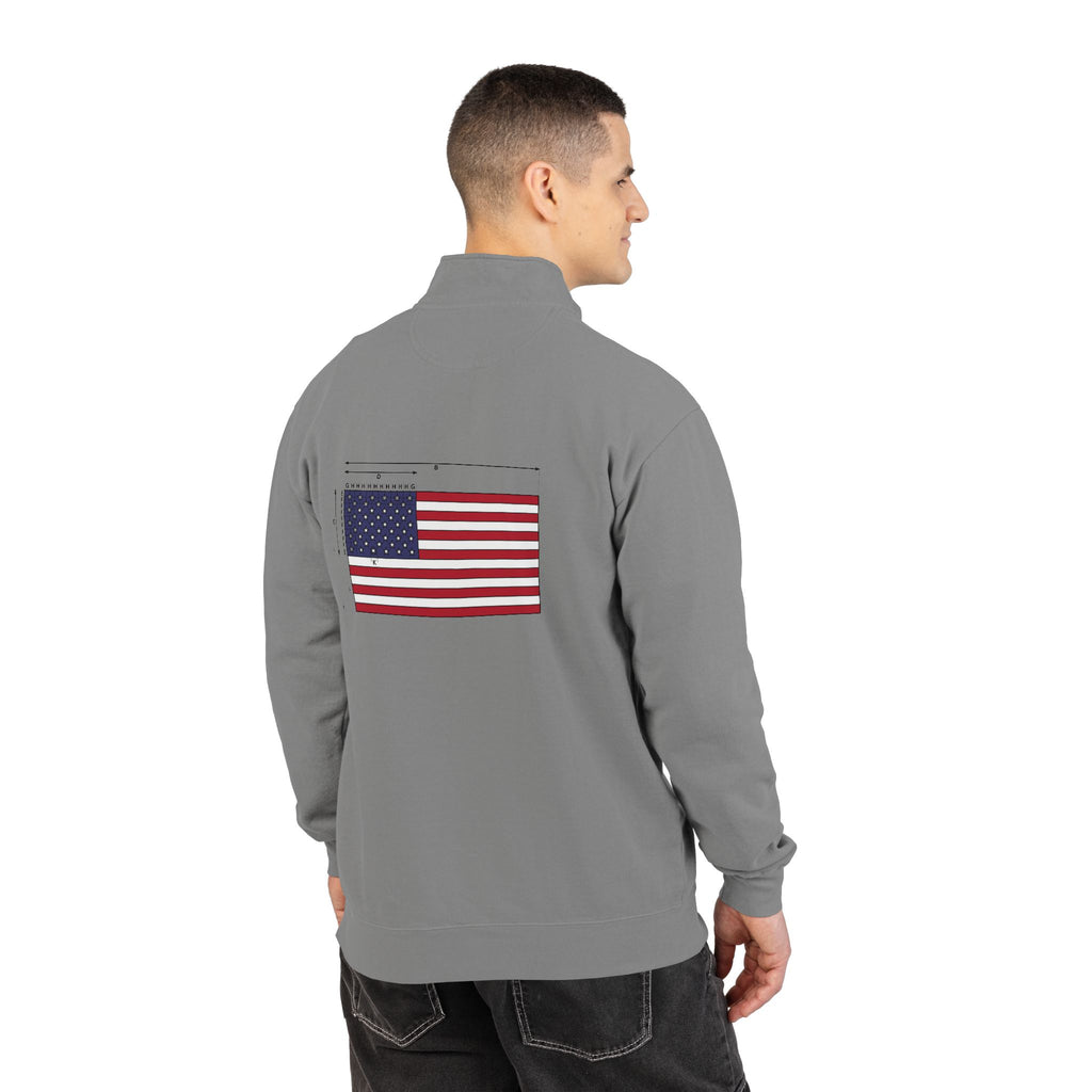 Quarter-Zip Sweatshirt — American Flag '250' Chest Logo
