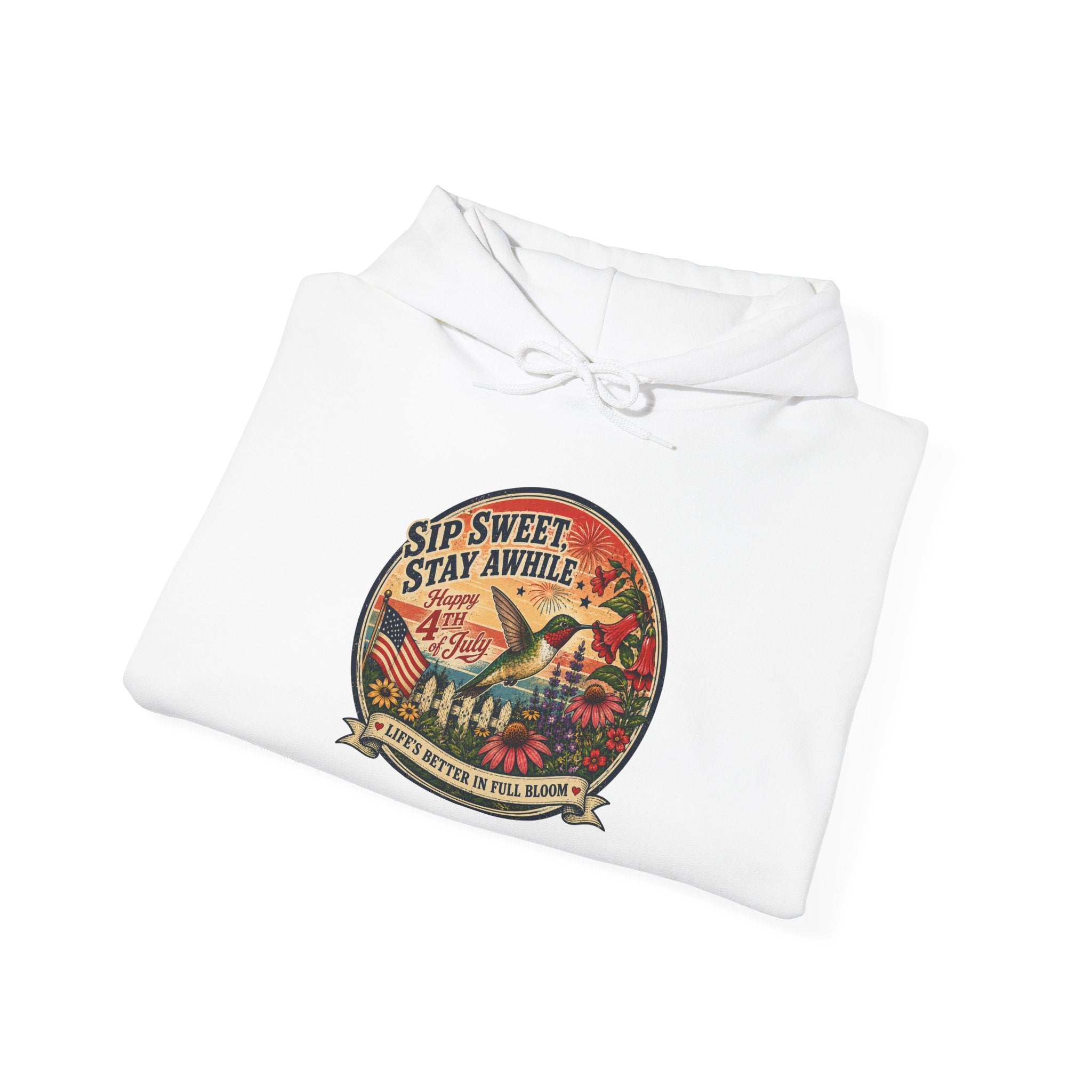 oryggy - america-250-unisex-heavy-blend™-hooded-sweatshirt-hummingbird-tee - Vintage Patriotic Apparel
