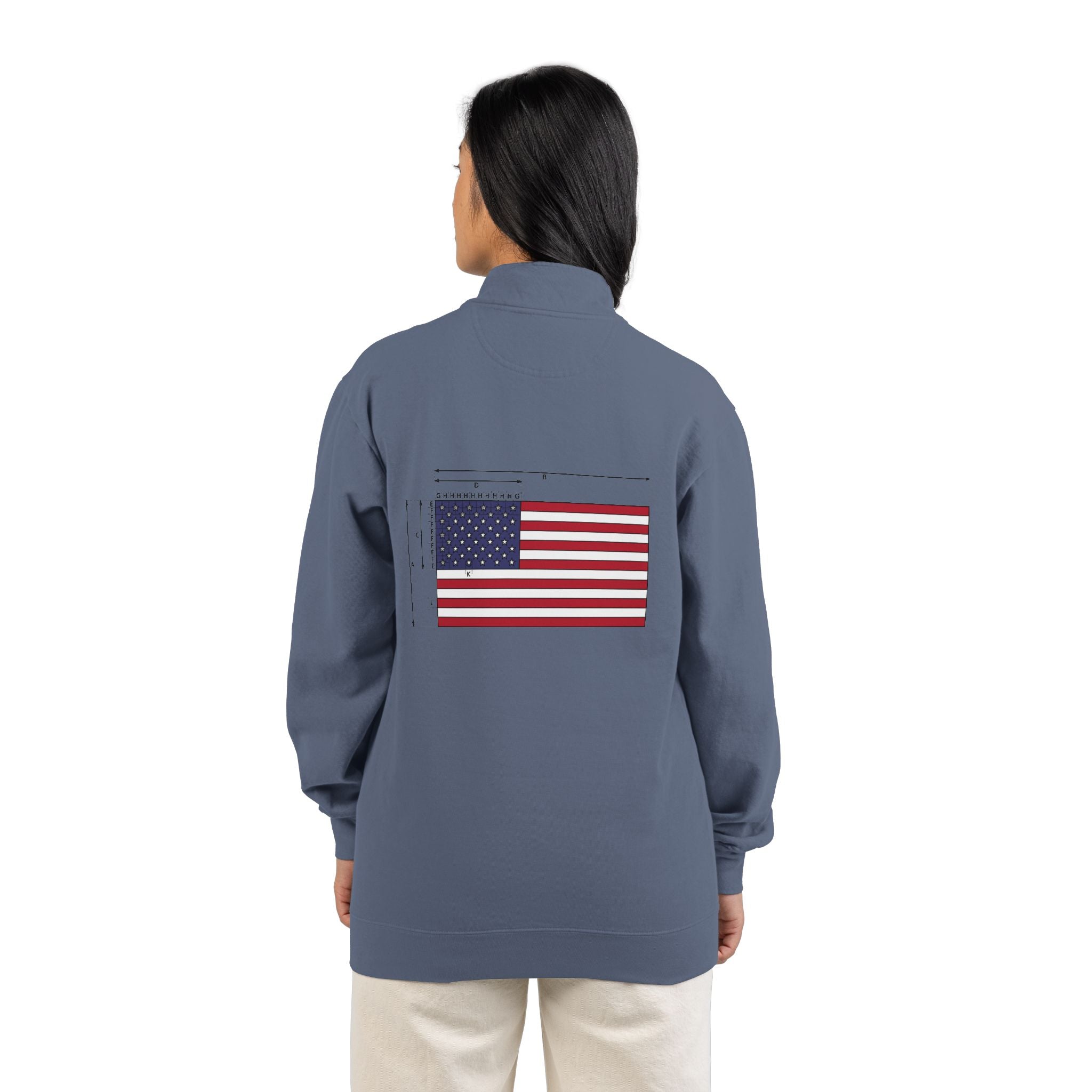 Quarter-Zip Sweatshirt — American Flag '250' Chest Logo