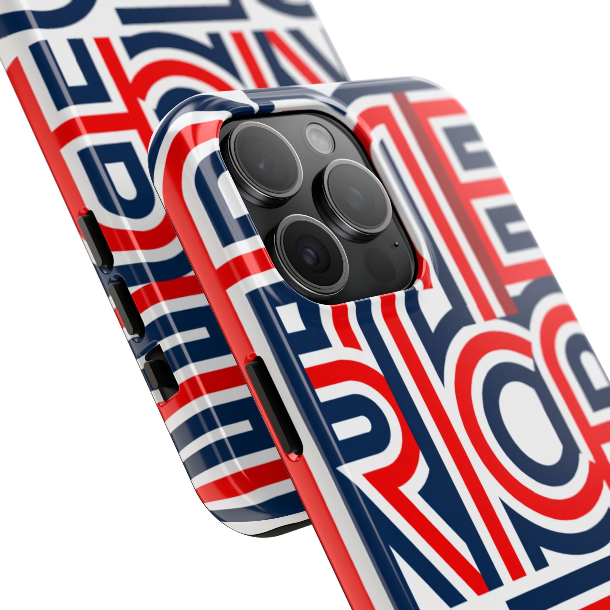 Patriotic 'America 250' Tough Phone Case – Red, White & Blue Retro Typography