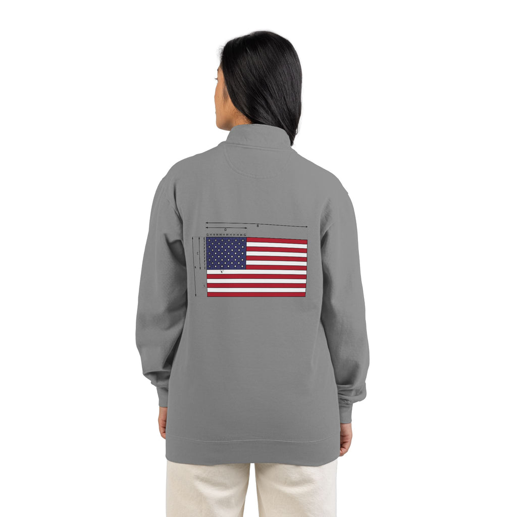 Quarter-Zip Sweatshirt — American Flag '250' Chest Logo