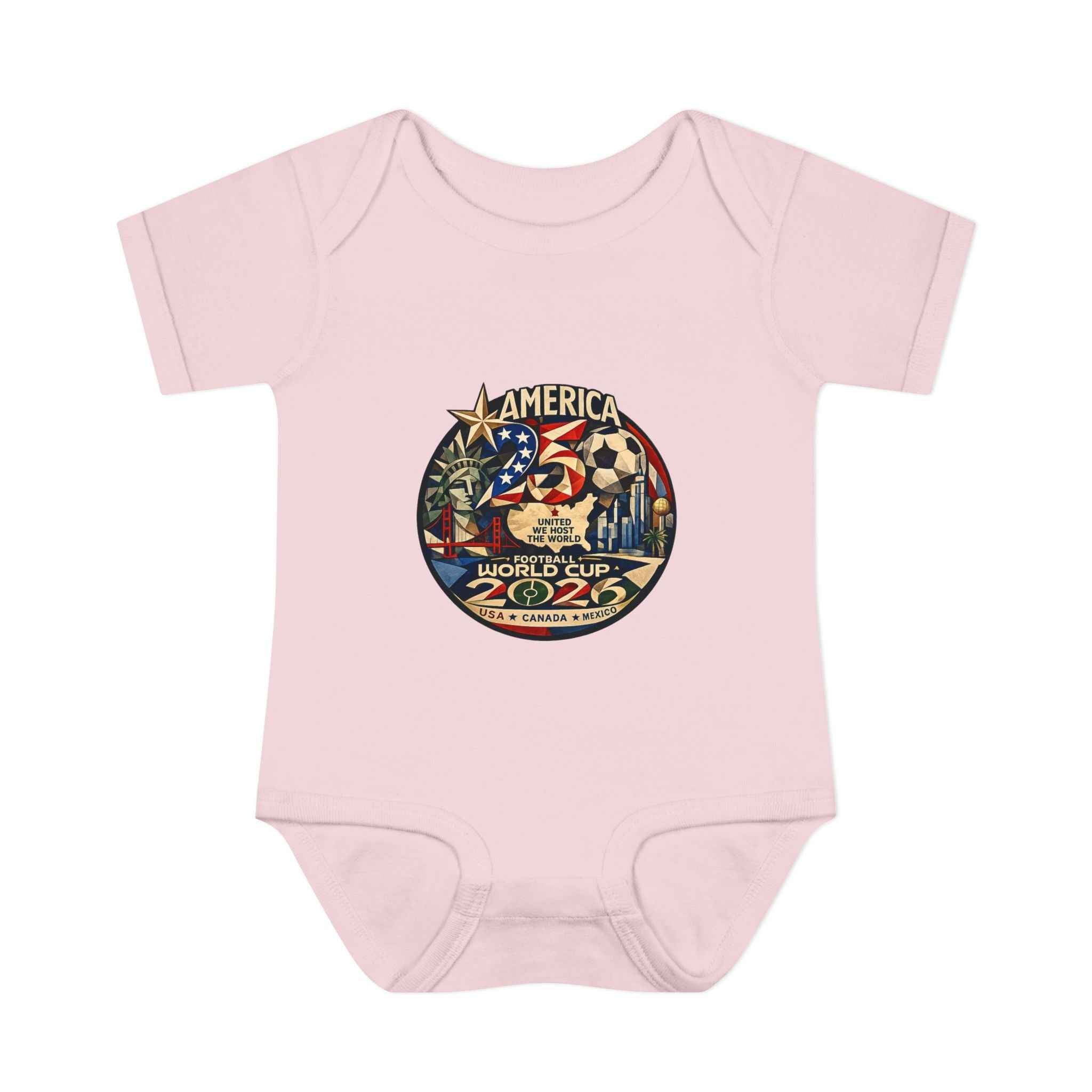 America 250 x FIFA World Cup 2026 Baby Bodysuit — Patriotic Infant Onesie for 250th Anniversary