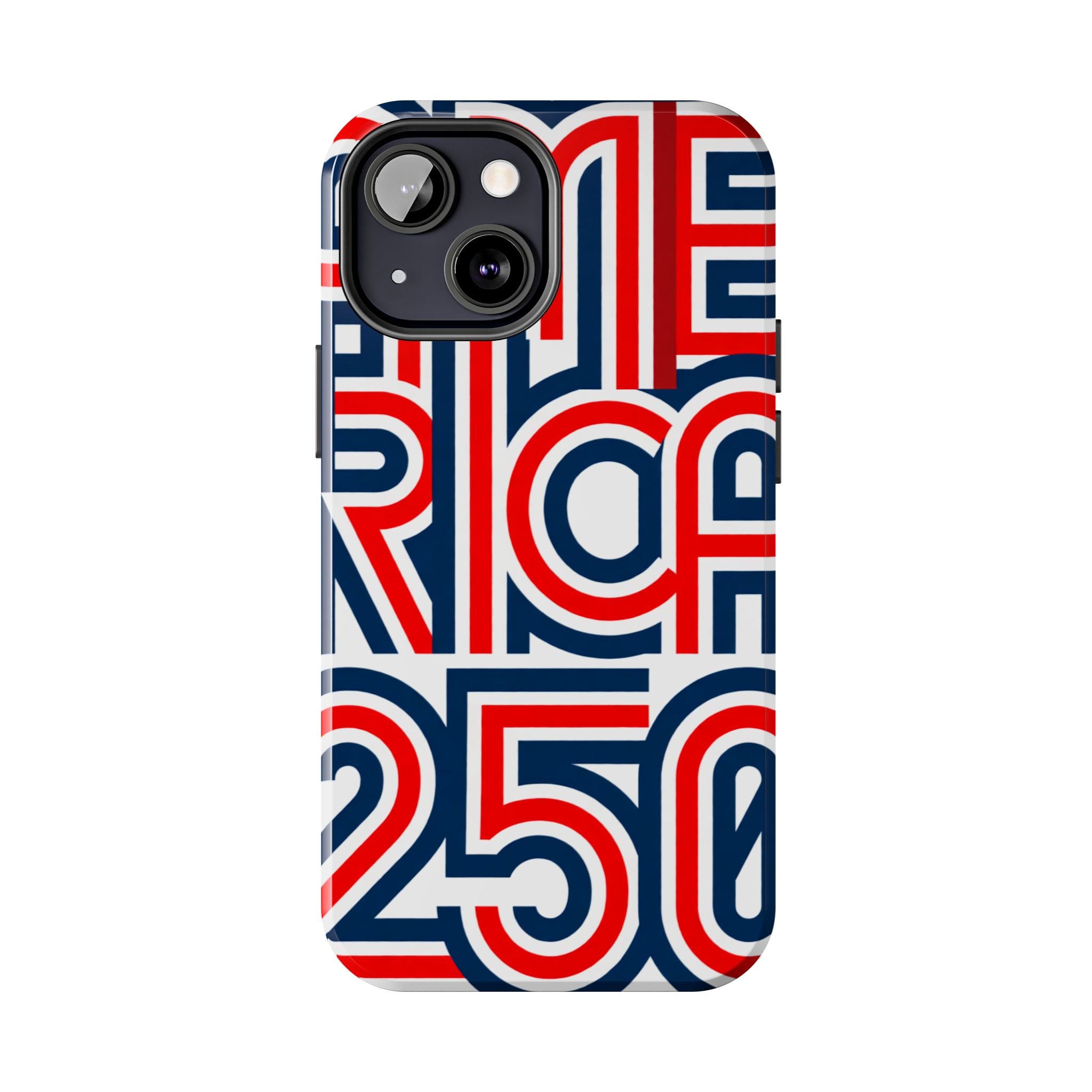 Patriotic 'America 250' Tough Phone Case – Red, White & Blue Retro Typography