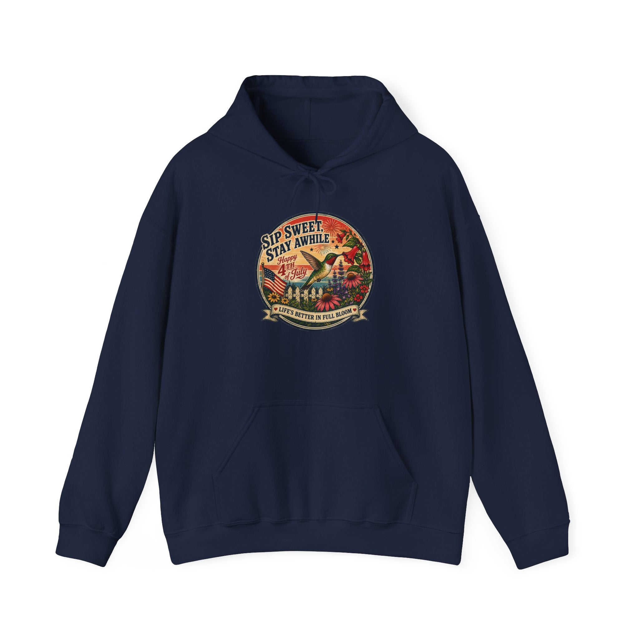 oryggy - america-250-unisex-heavy-blend™-hooded-sweatshirt-hummingbird-tee - Vintage Patriotic Apparel