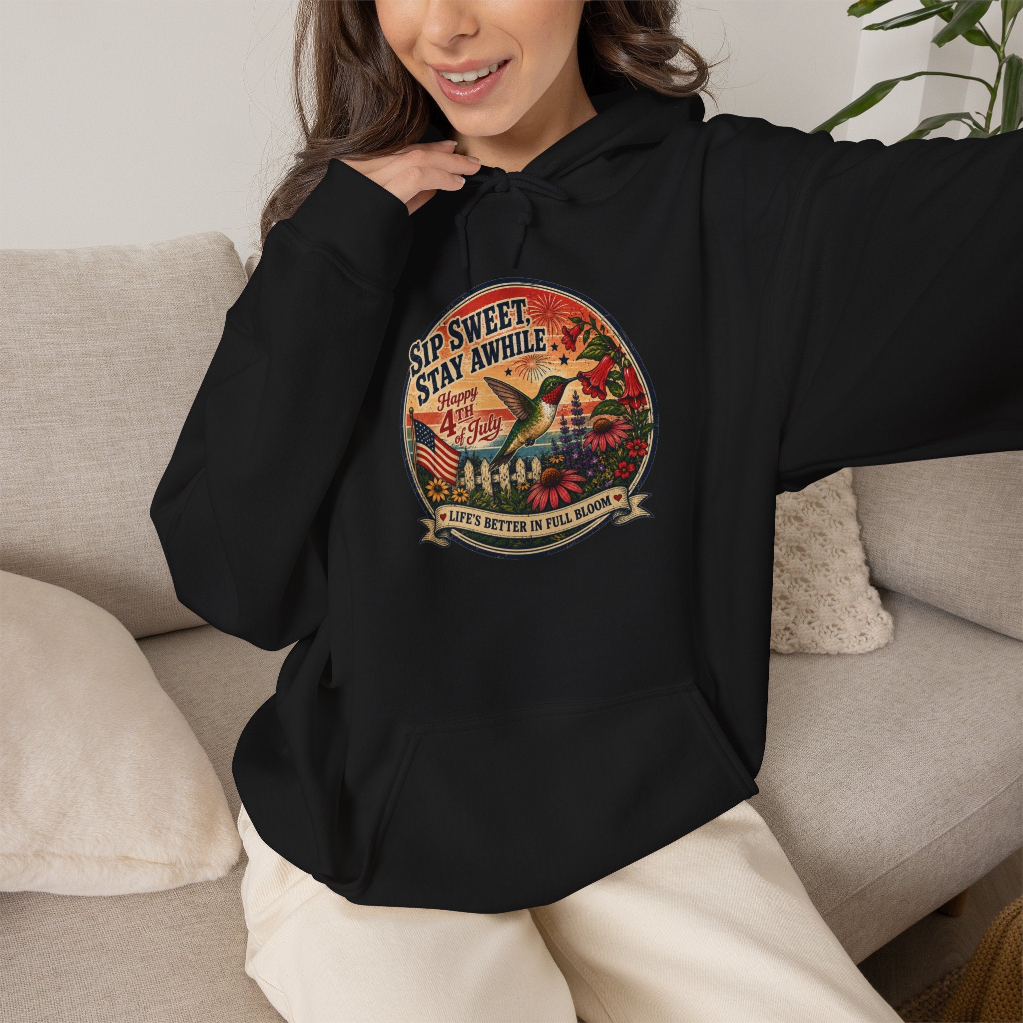 oryggy - america-250-unisex-heavy-blend™-hooded-sweatshirt-hummingbird-tee - Vintage Patriotic Apparel