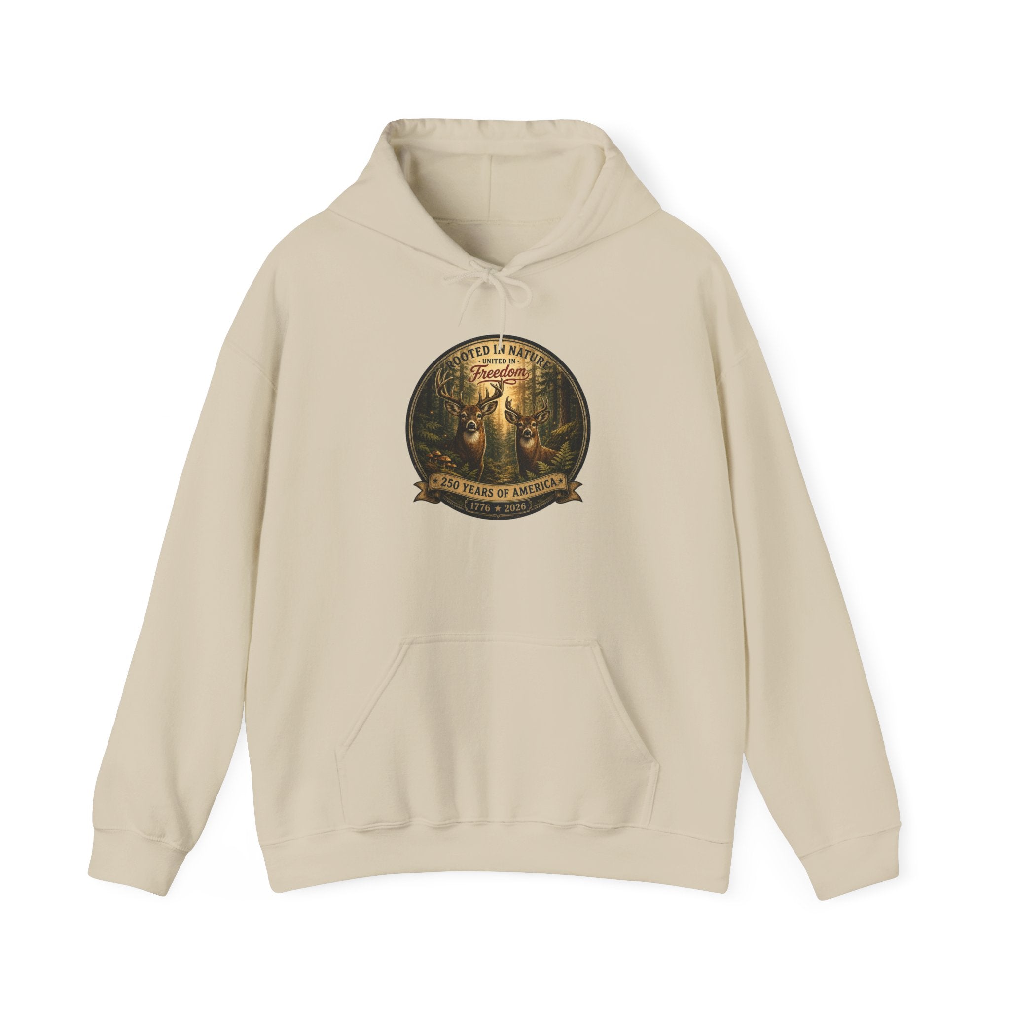 oryggy - america-250-unisex-heavy-blend™-hooded-sweatshirt-rooted-in-nature - Vintage Patriotic Apparel
