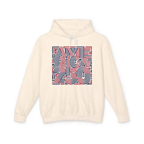 oryggy - america-250-hoodie-retro-red-blue-patriotic-anniversary-pullover - Vintage Patriotic Apparel